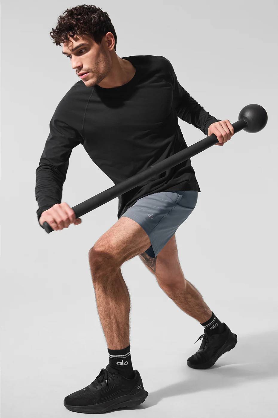Alo Vapor Crewneck Long Sleeve - Black