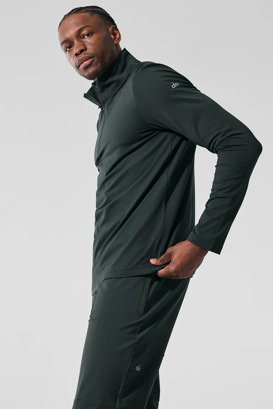 Conquer 1/4 Zip Reform Long Sleeve - Charcoal Green