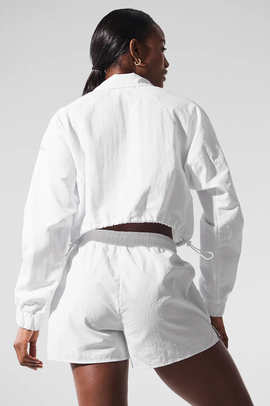 Cropped 1/4 Zip Alumni Pullover - White