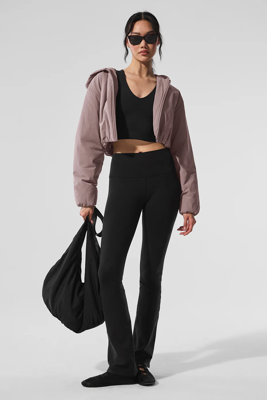 Cropped Mountain Peak Full-Zip Hoodie - Mushroom