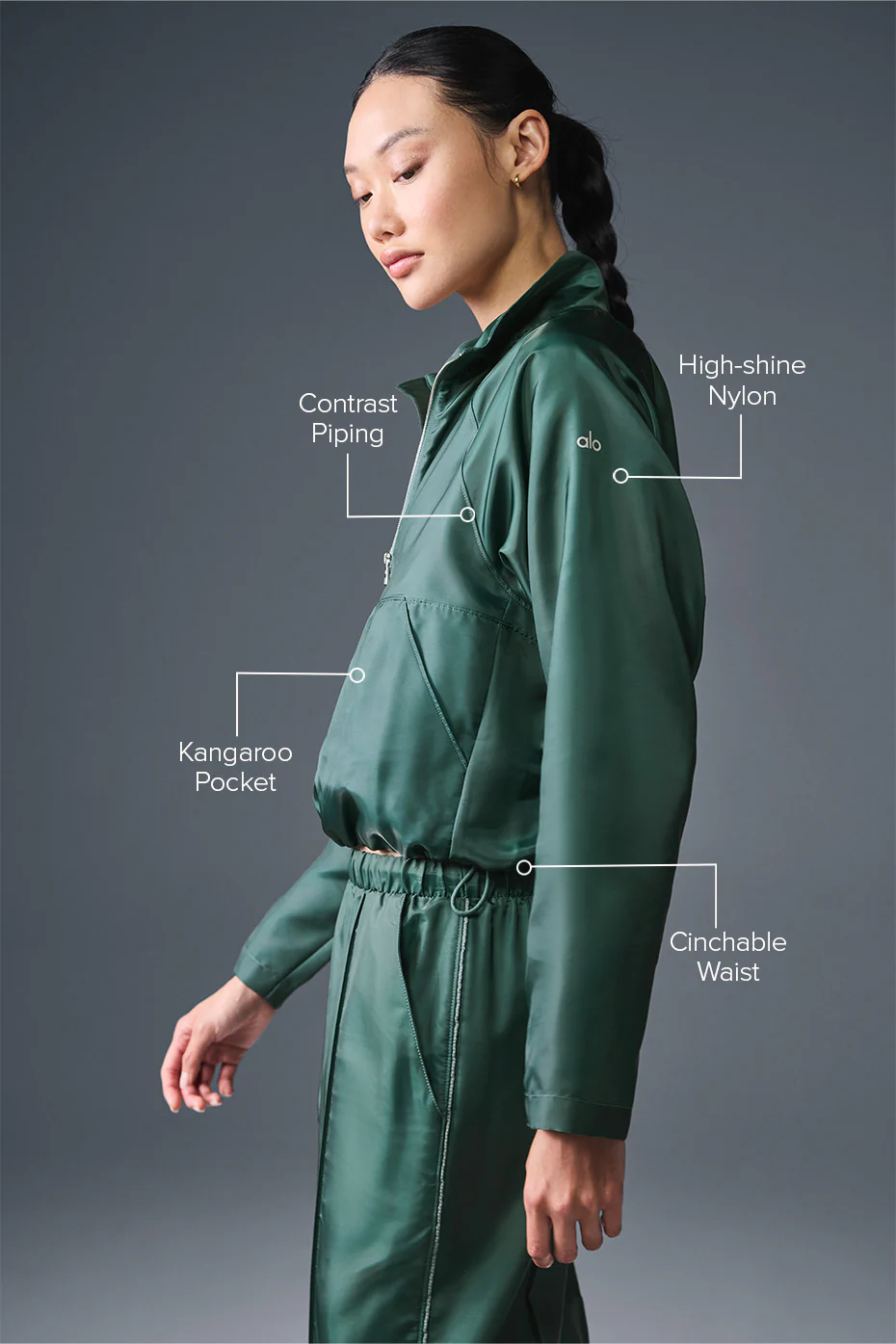 Cropped Afterglow Pullover - Winter Ivy