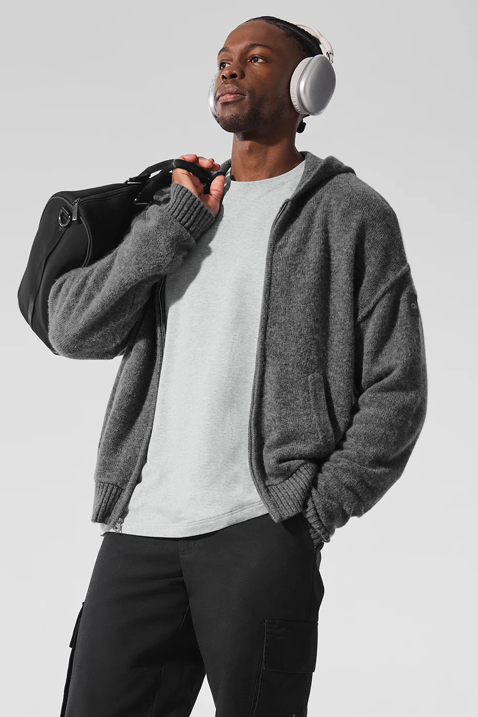 New Class Cashmere Full Zip Hoodie - Platinum Grey
