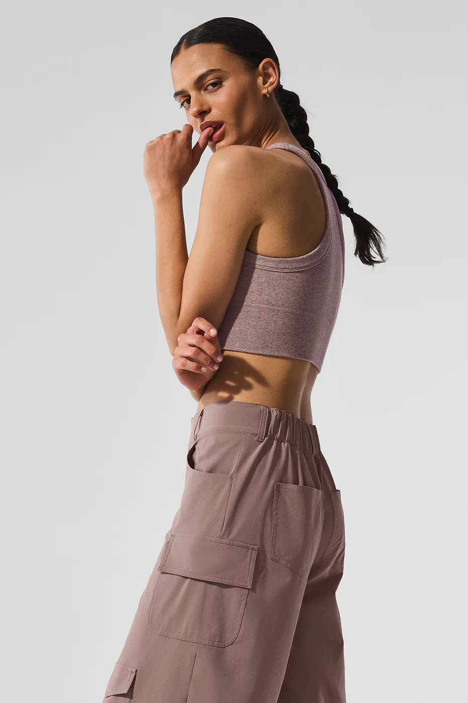 Seamless Delight High Neck Bra - Mushroom Heather