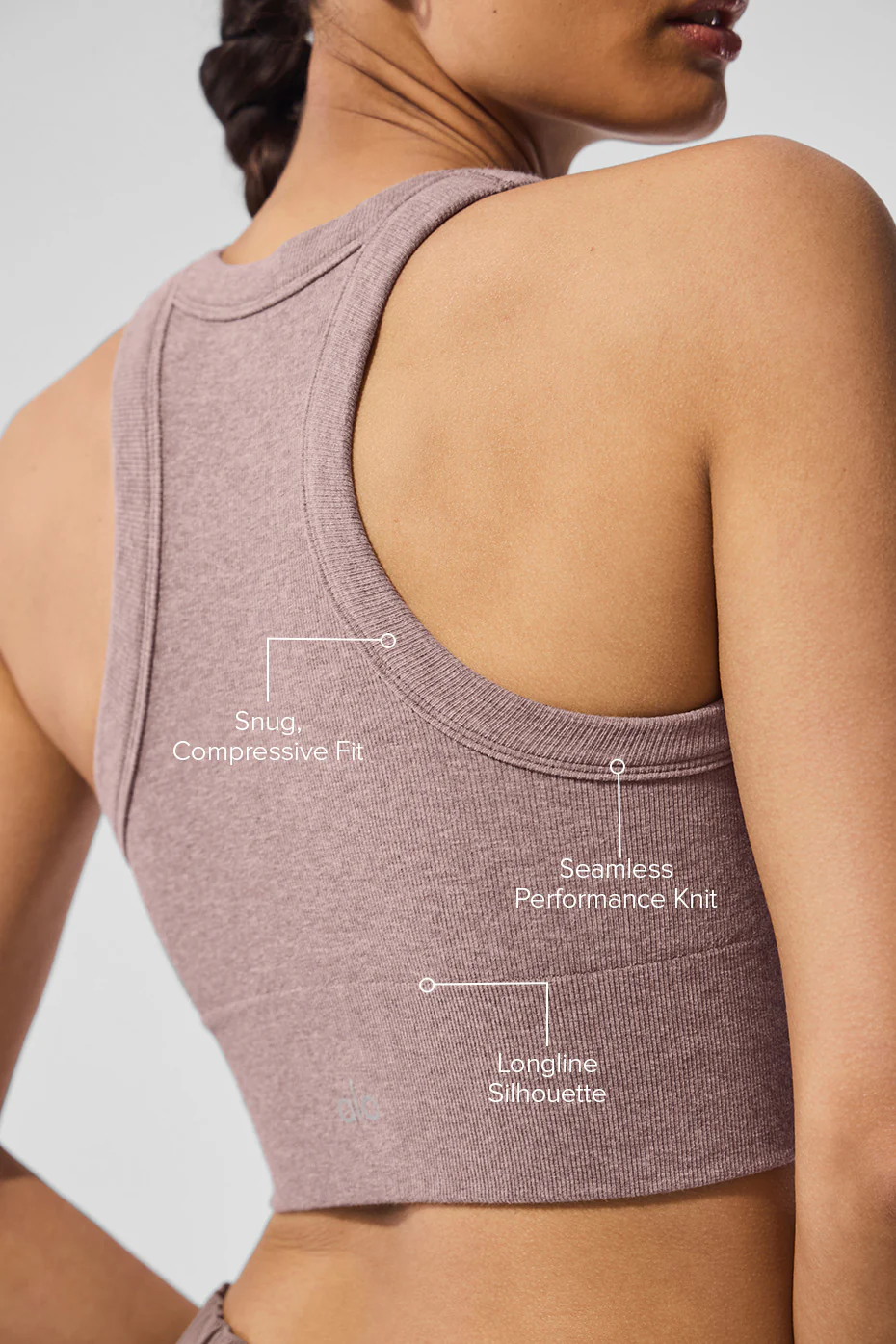 Seamless Delight High Neck Bra - Mushroom Heather