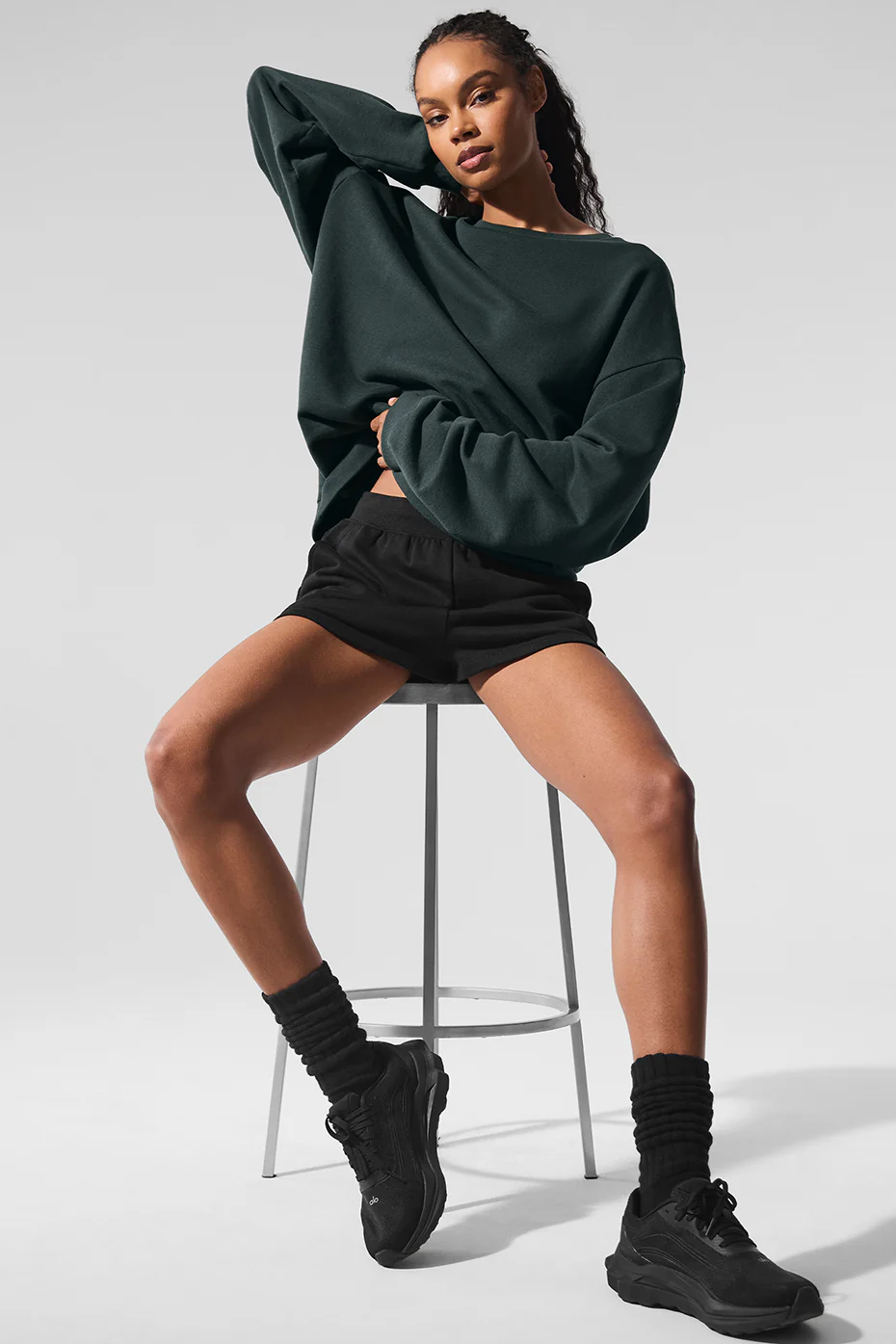 Chill Crew Neck Pullover - Charcoal Green