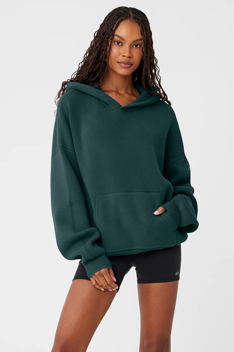 Scholar Hooded Sweater - Midnight Green