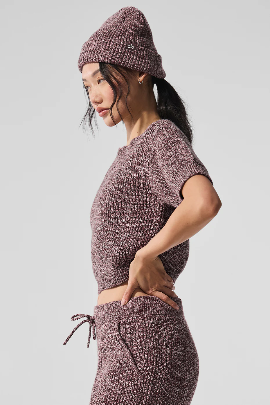 Marl Sweater Short Sleeve - Mushroom Marl