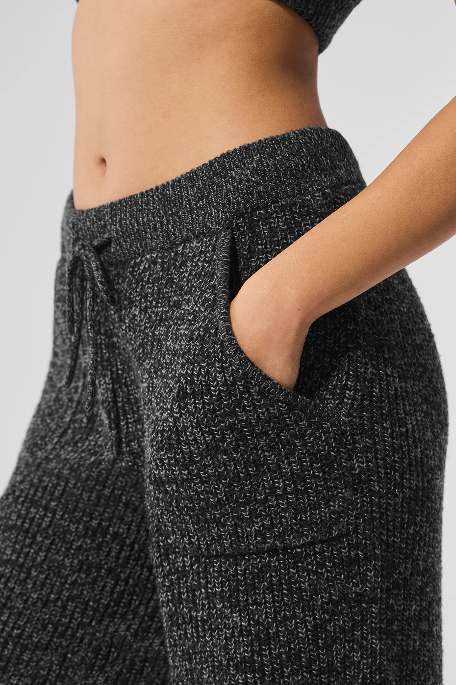Marl Sweater Pant - Black Marl