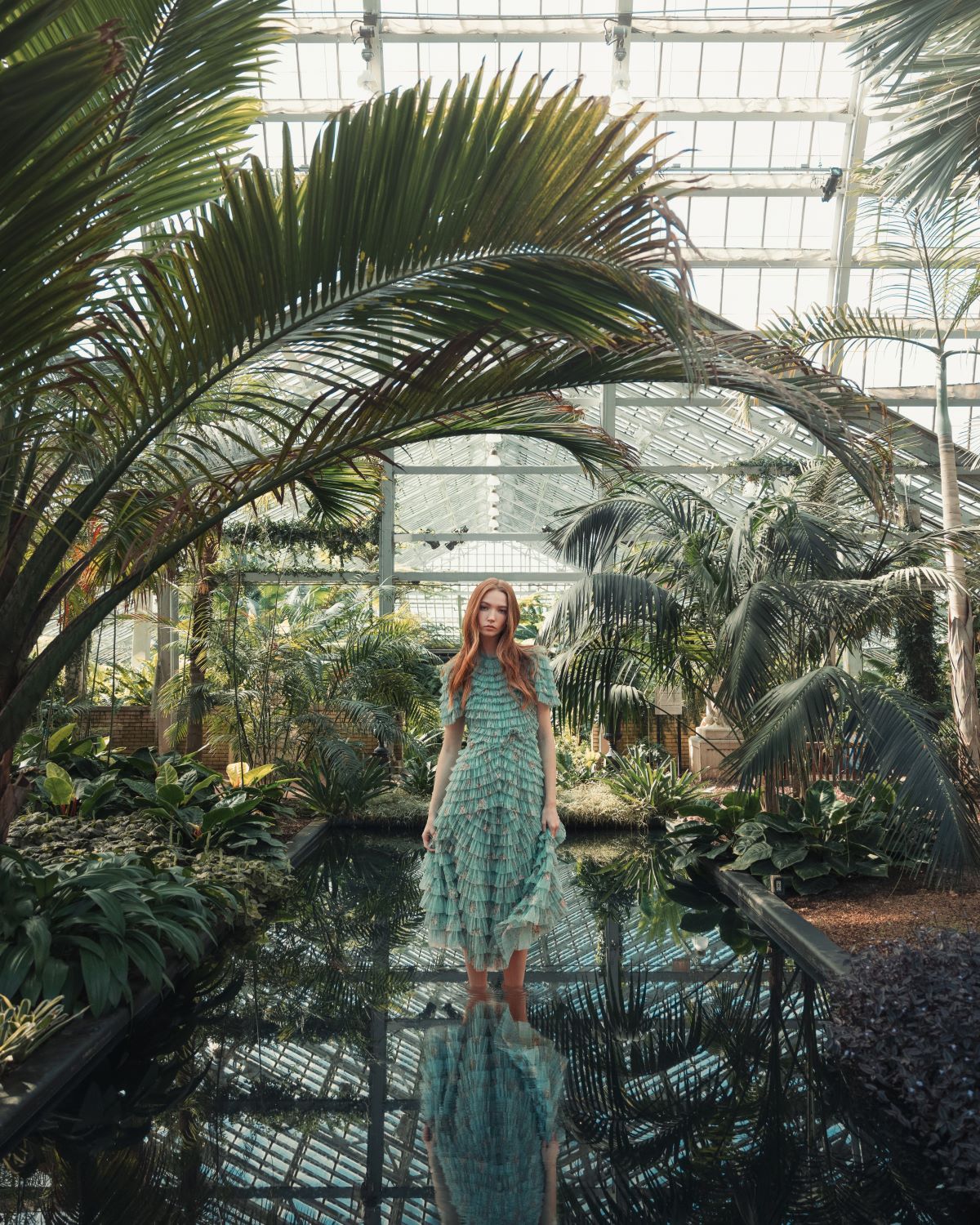 Green Ruffle Tiered Short Sleeve A Line Dress