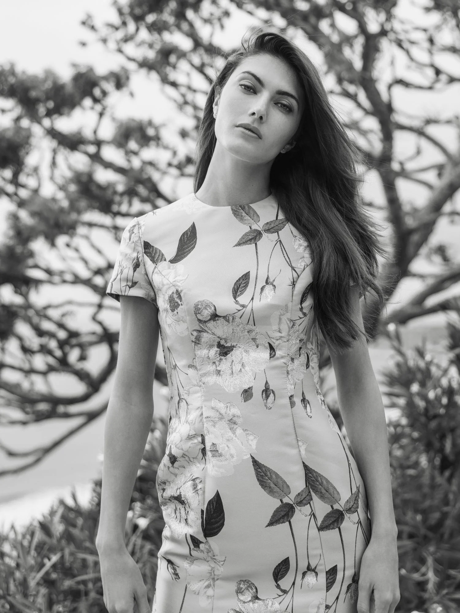 Blue Short Sleeve Fitted Floral Mini Dress