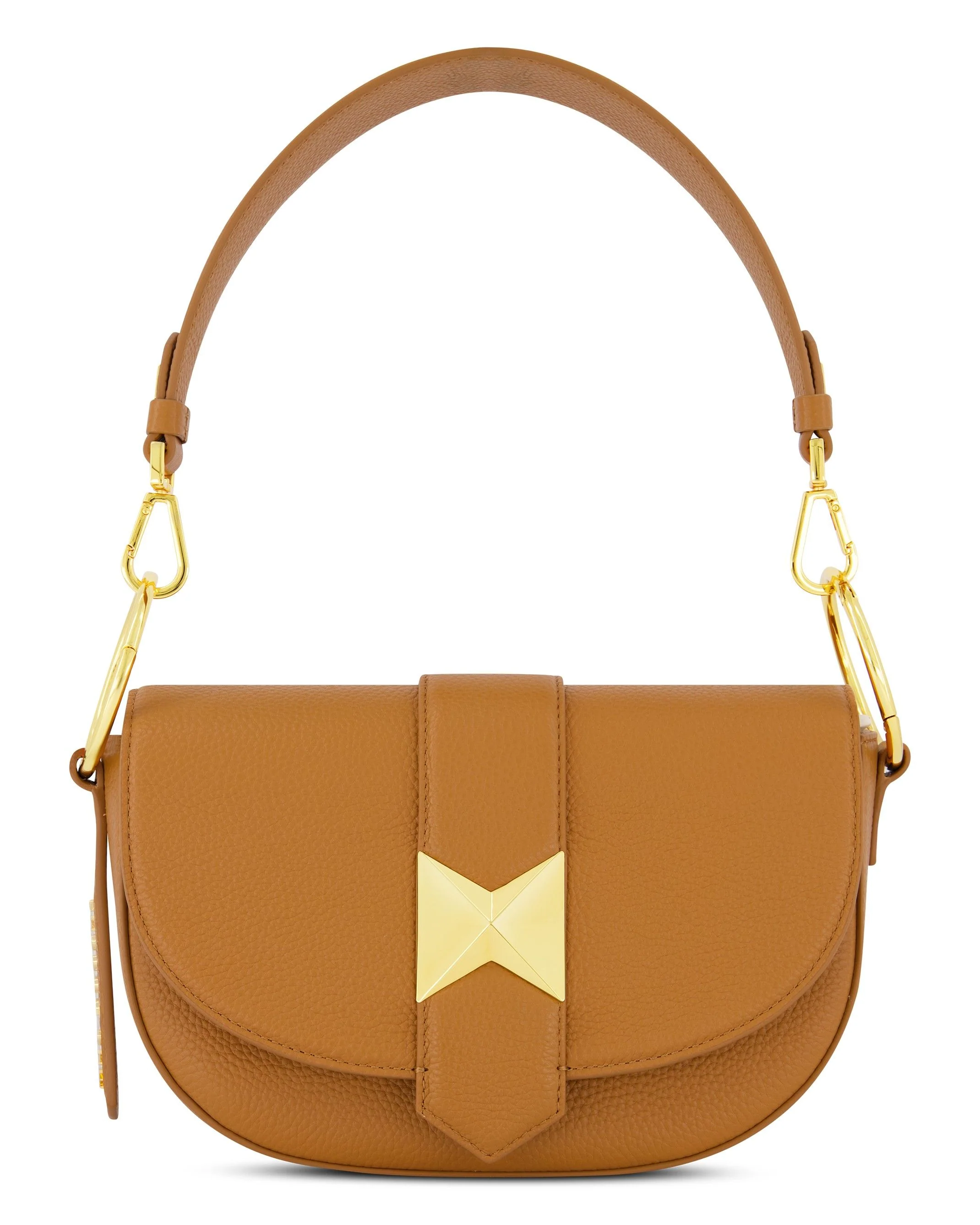 Grain Leather Saddle Bag With Gold Hardware - FINAL SALE