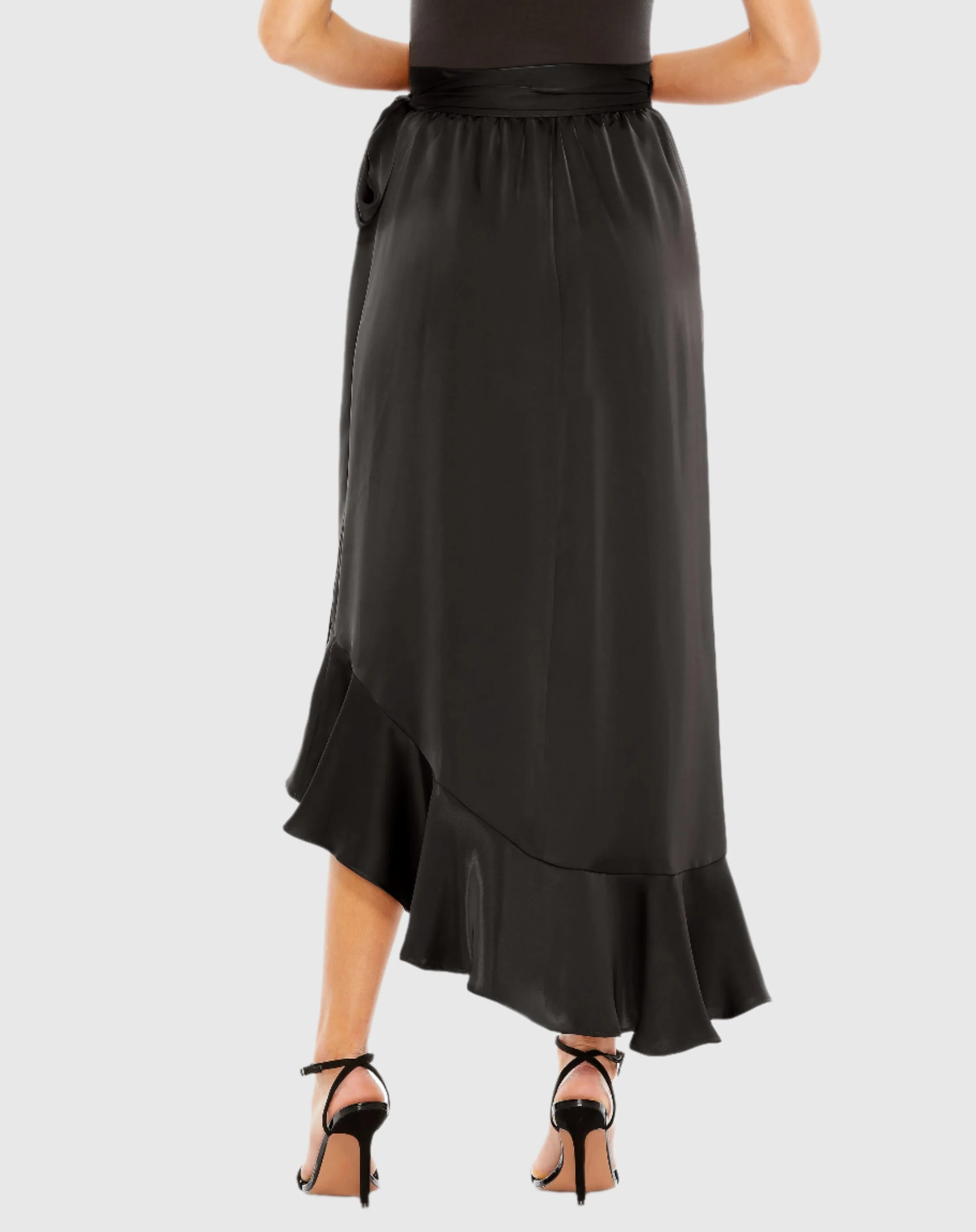 Satin Hi-Low Evening Wrap Skirt - FINAL SALE