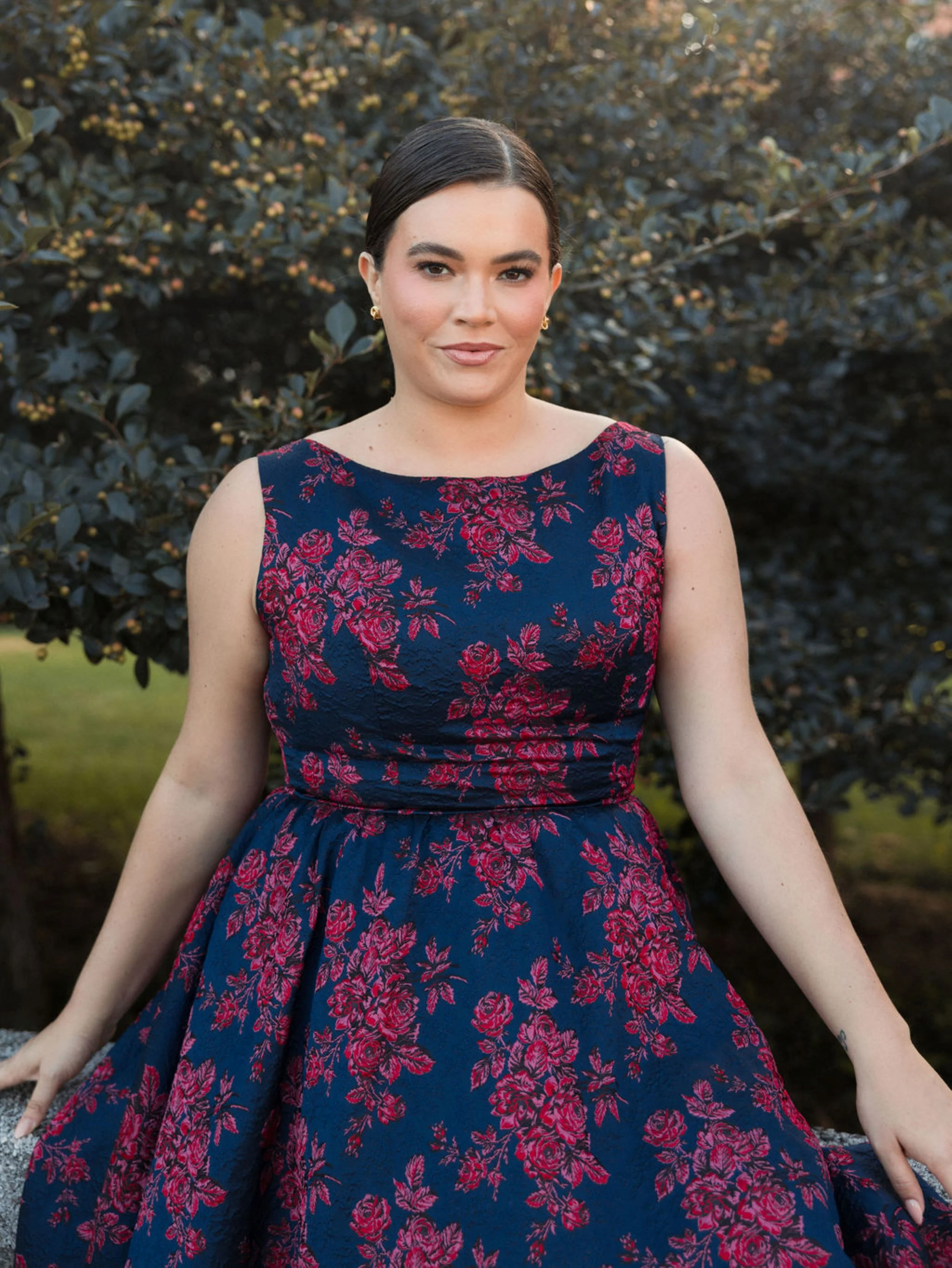 Sleeveless Floral Embroidered Dress