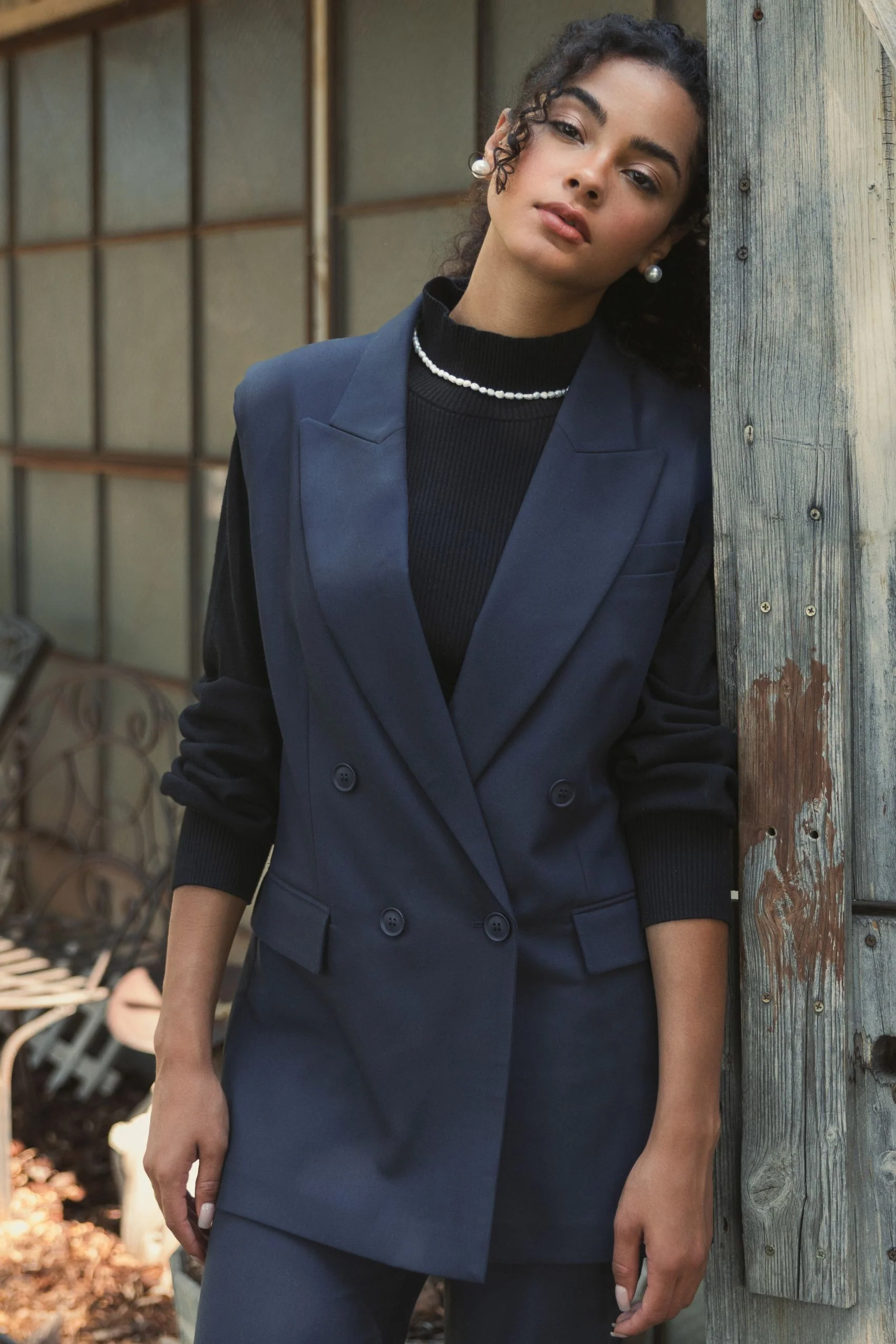 Tailored Crepe Sleeveless Blazer Vest - FINAL SALE