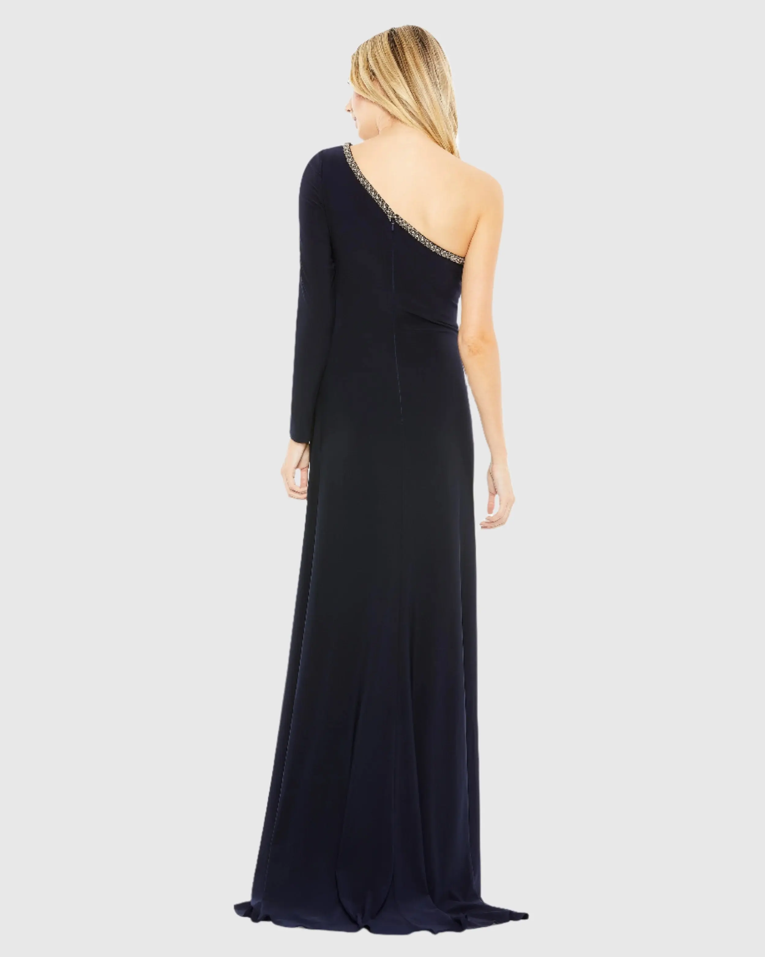 Draped One Sleeve Jersey Gown