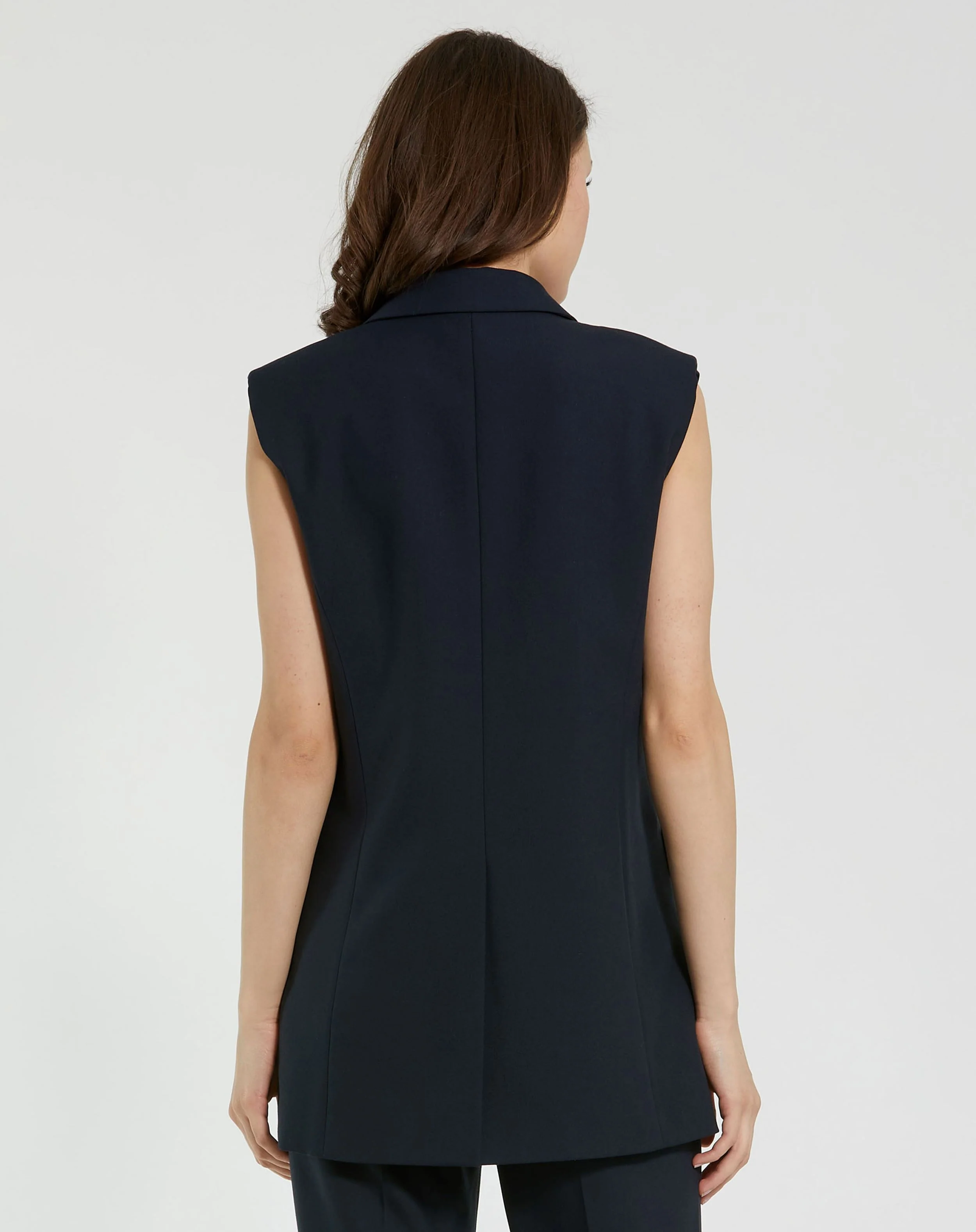 Tailored Crepe Sleeveless Blazer Vest - FINAL SALE
