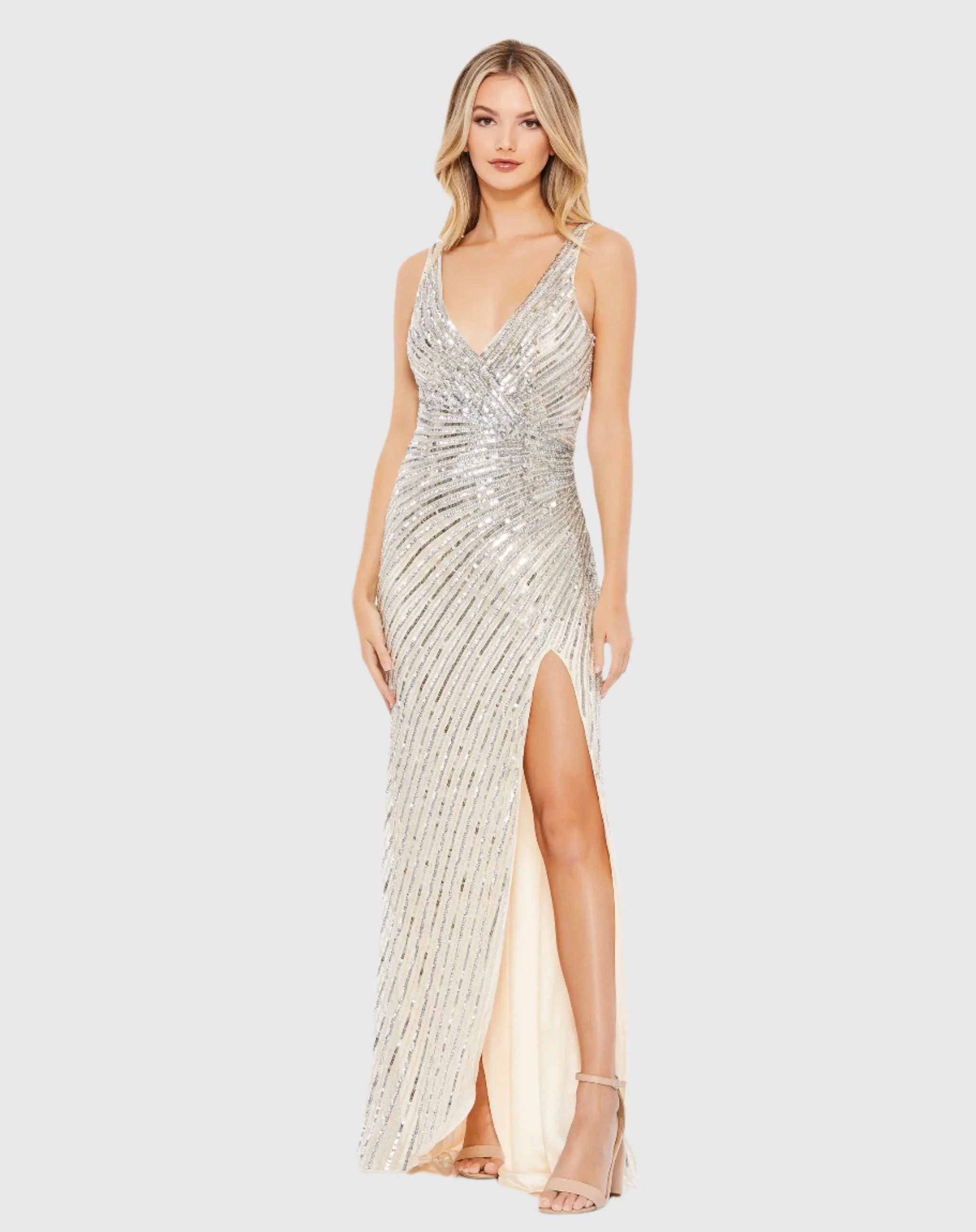 Sequin A Line Gown