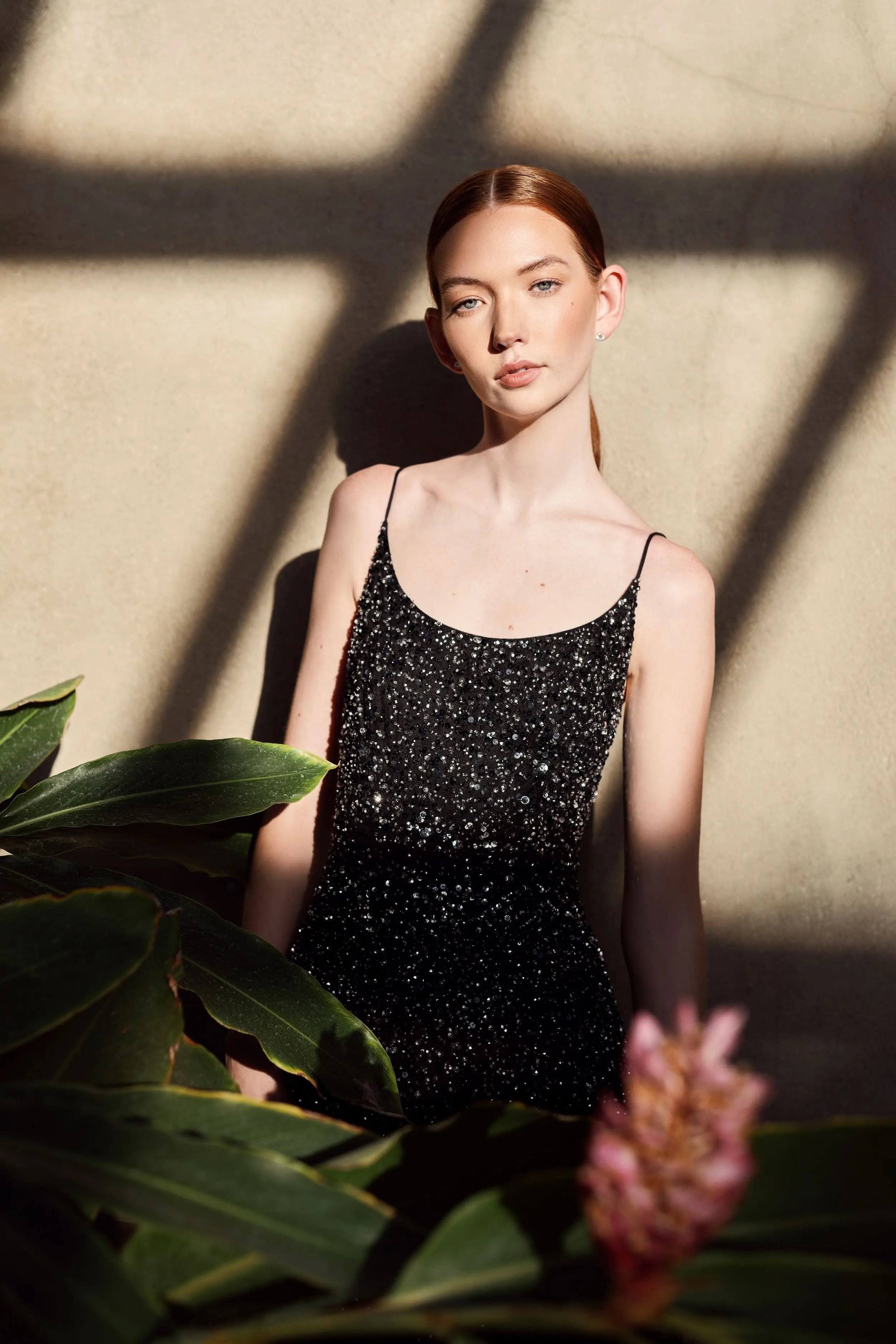 Black Embellished Scoop Neck Tiered Gown - FINAL SALE