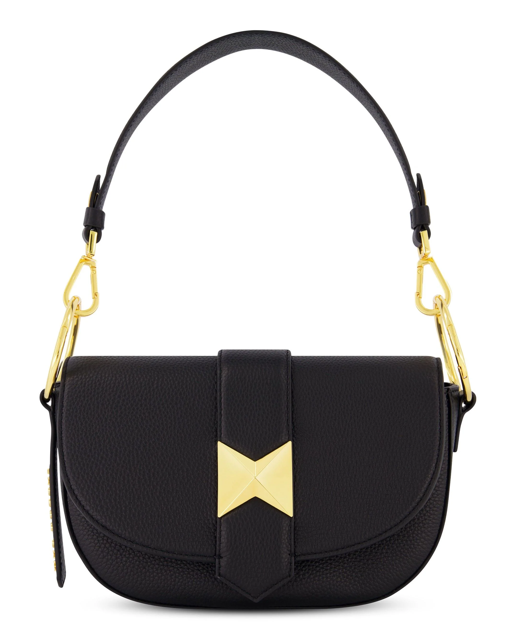 Grain Leather Saddle Bag With Gold Hardware - FINAL SALE