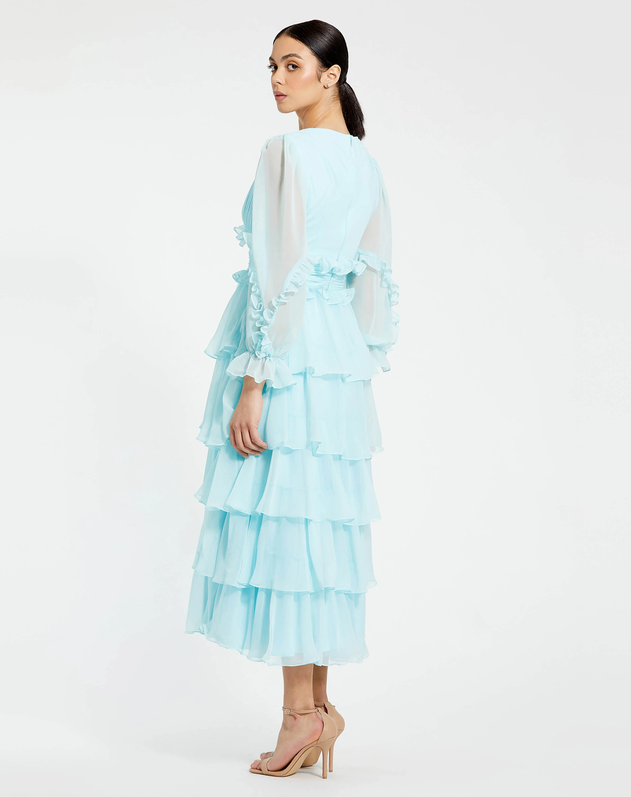 Long Sleeve Tiered Ruffle Dress | Sample | Sz. 2