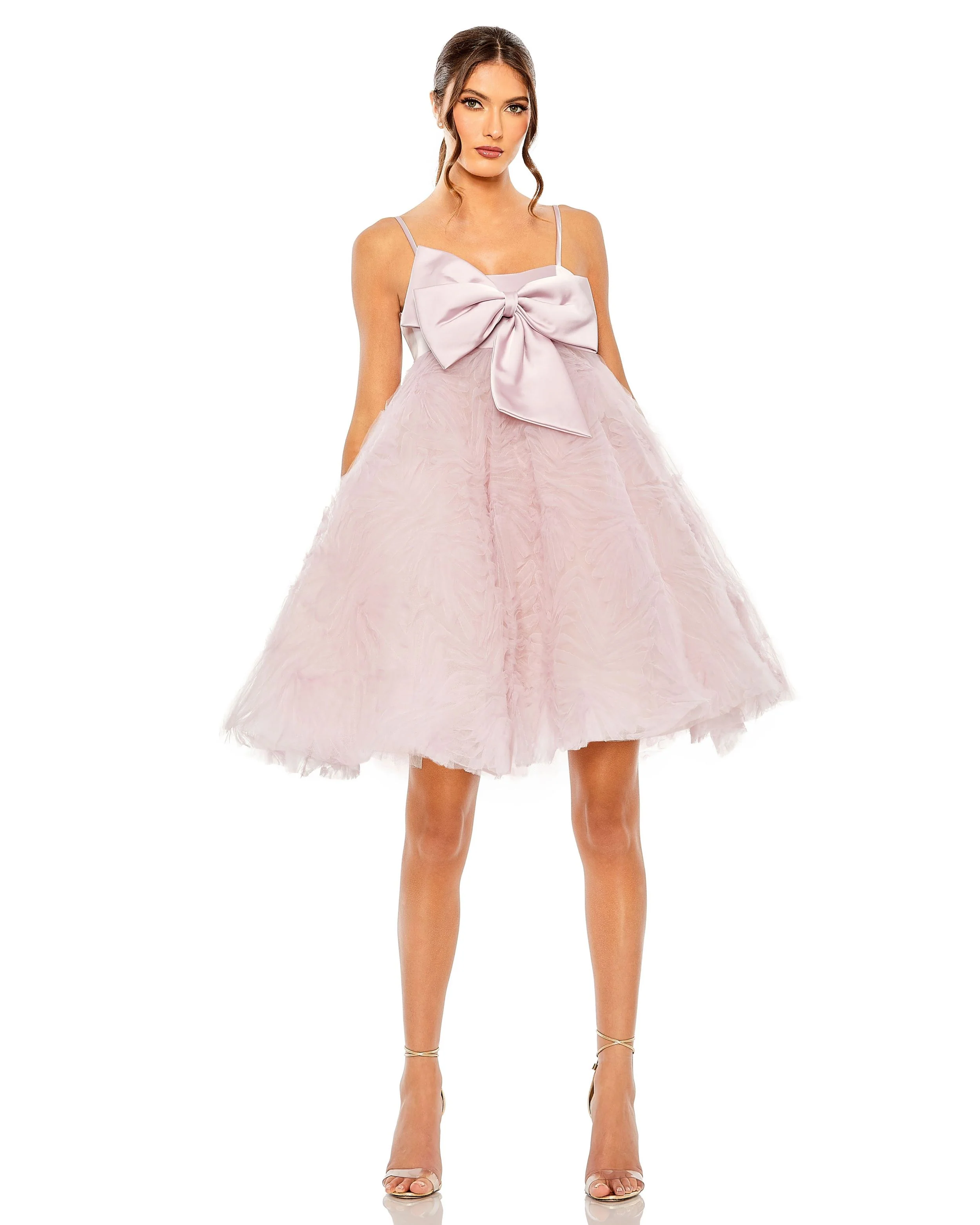 Bow Front Tulle Mini Dress