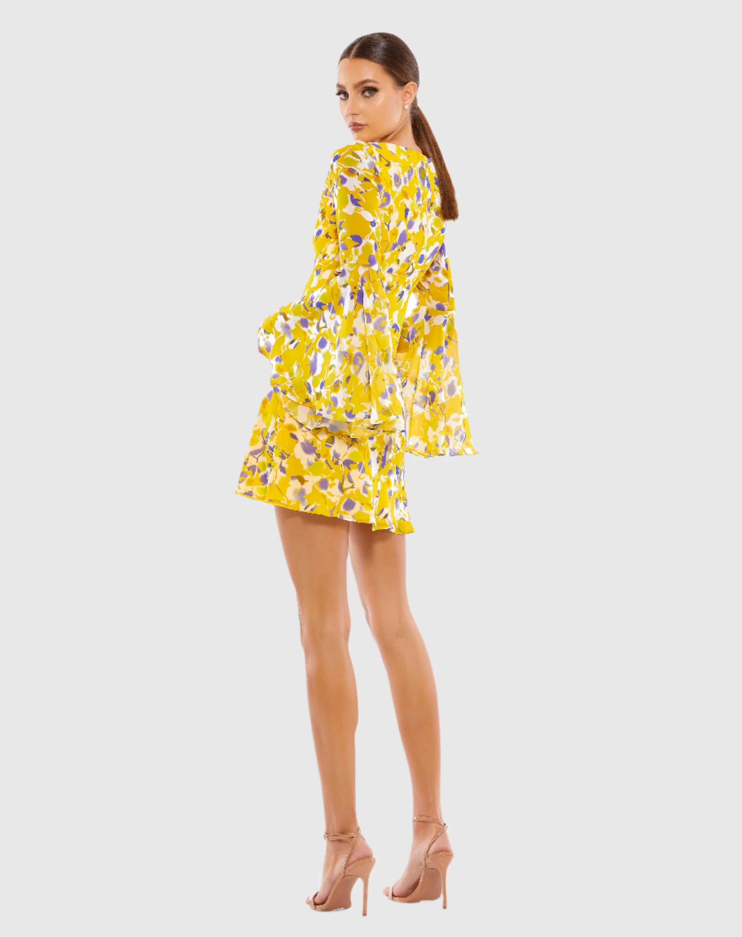 Floral Bell Sleeve Mini Dress - FINAL SALE