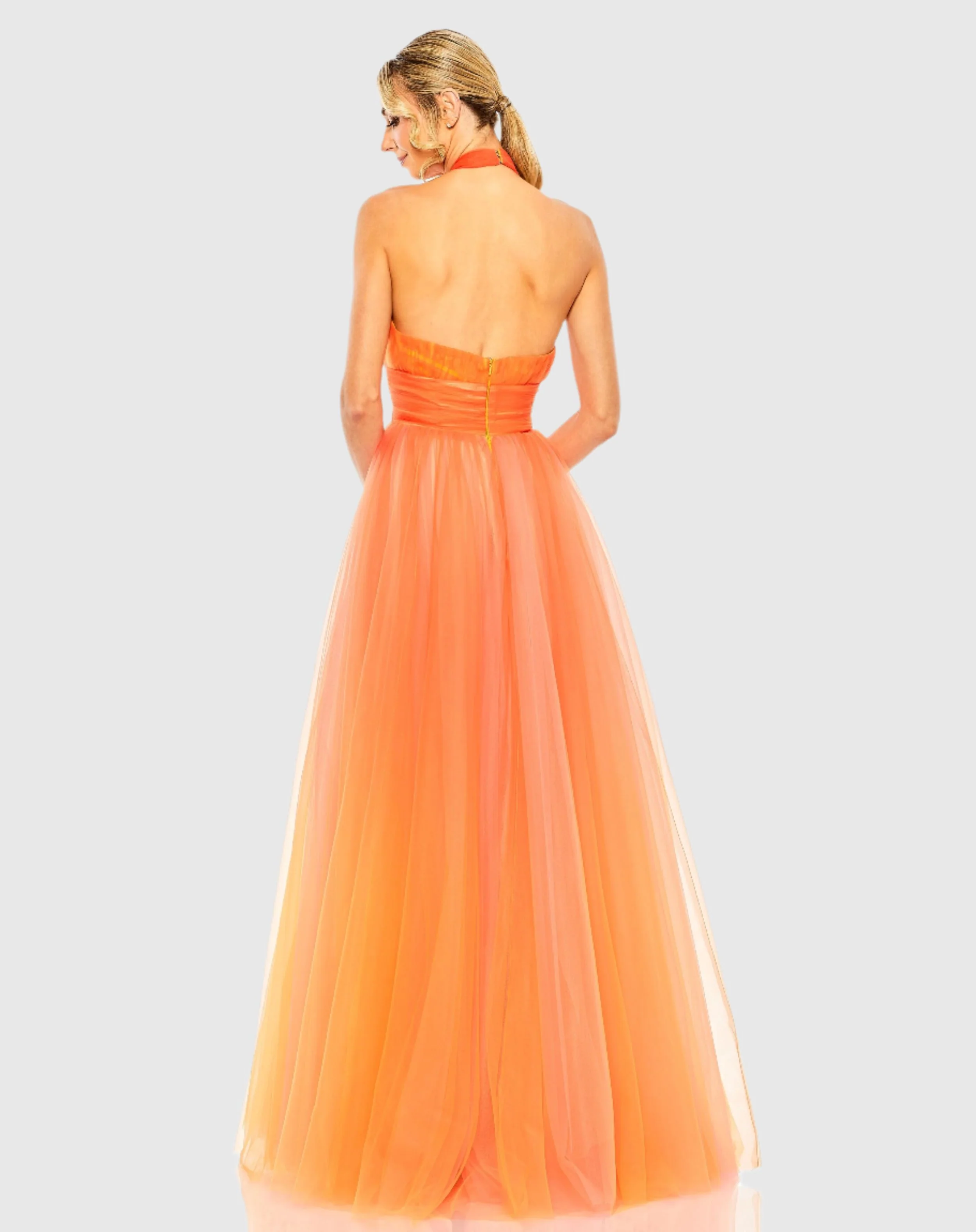 Orange Cross Front Ombre Gown