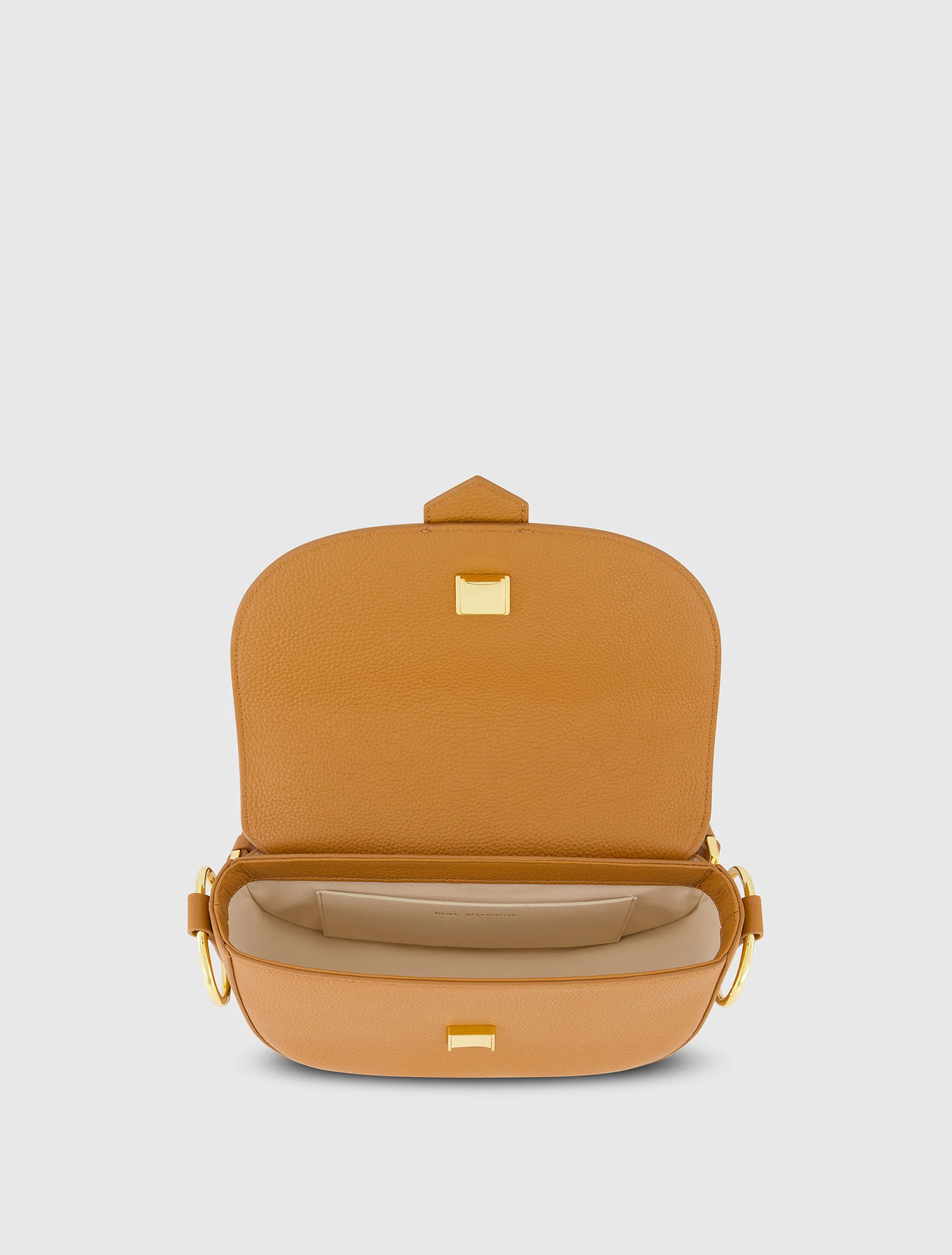 Grain Leather Saddle Bag With Gold Hardware - FINAL SALE
