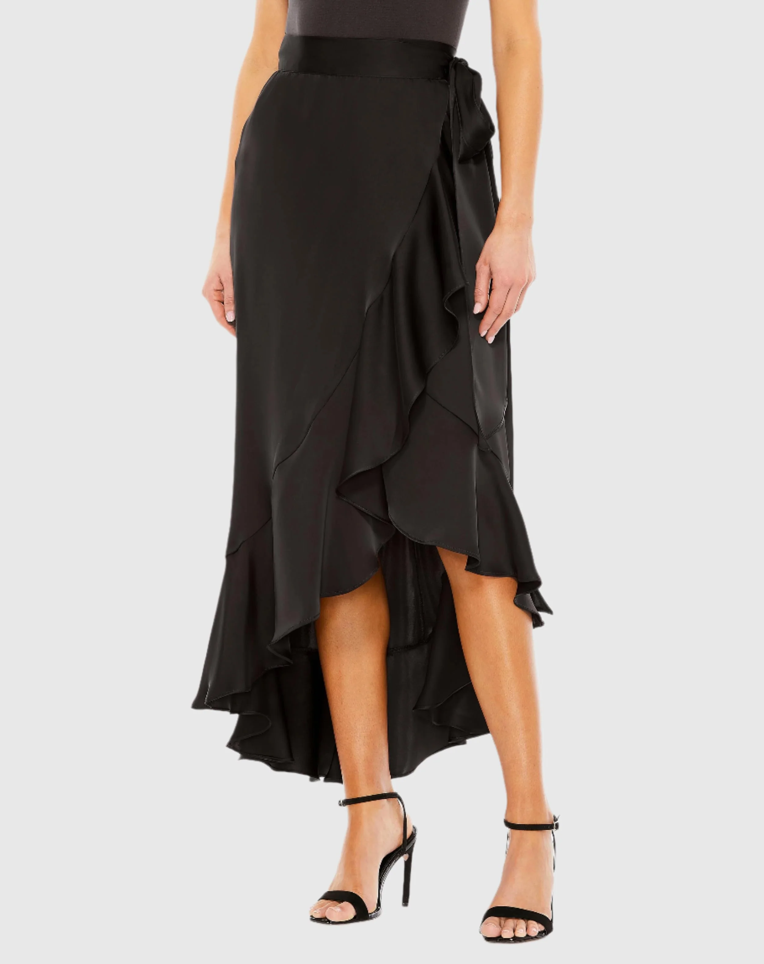 Satin Hi-Low Evening Wrap Skirt - FINAL SALE
