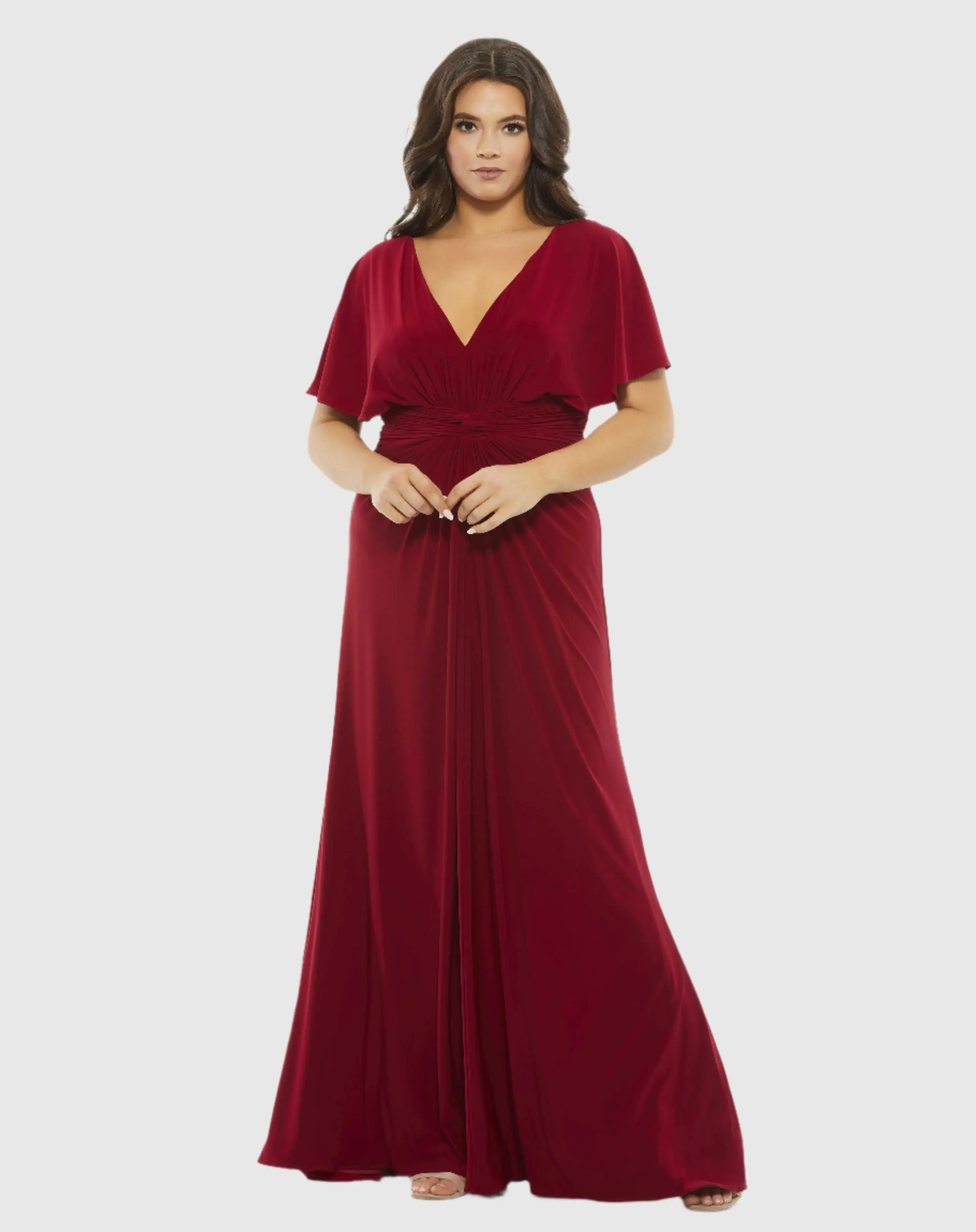 Twist Waist Jersey Gown (Plus)