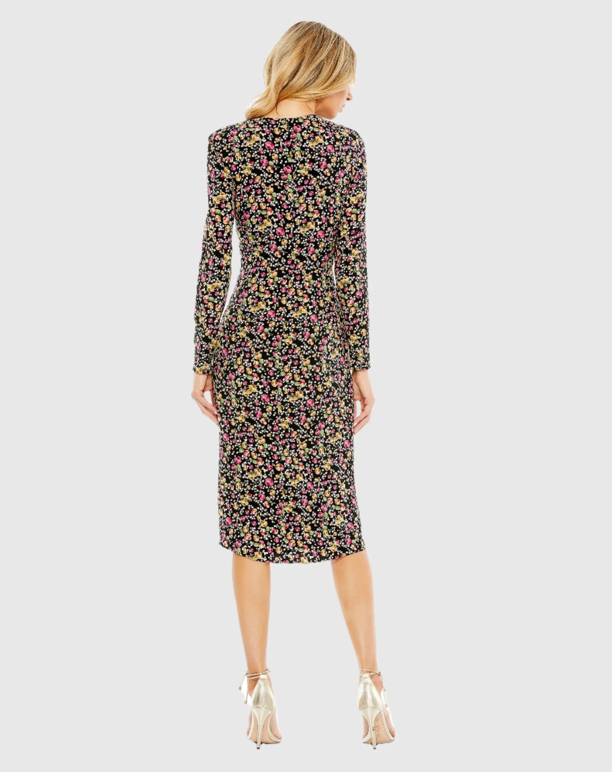 Floral Long Sleeve Midi Dress