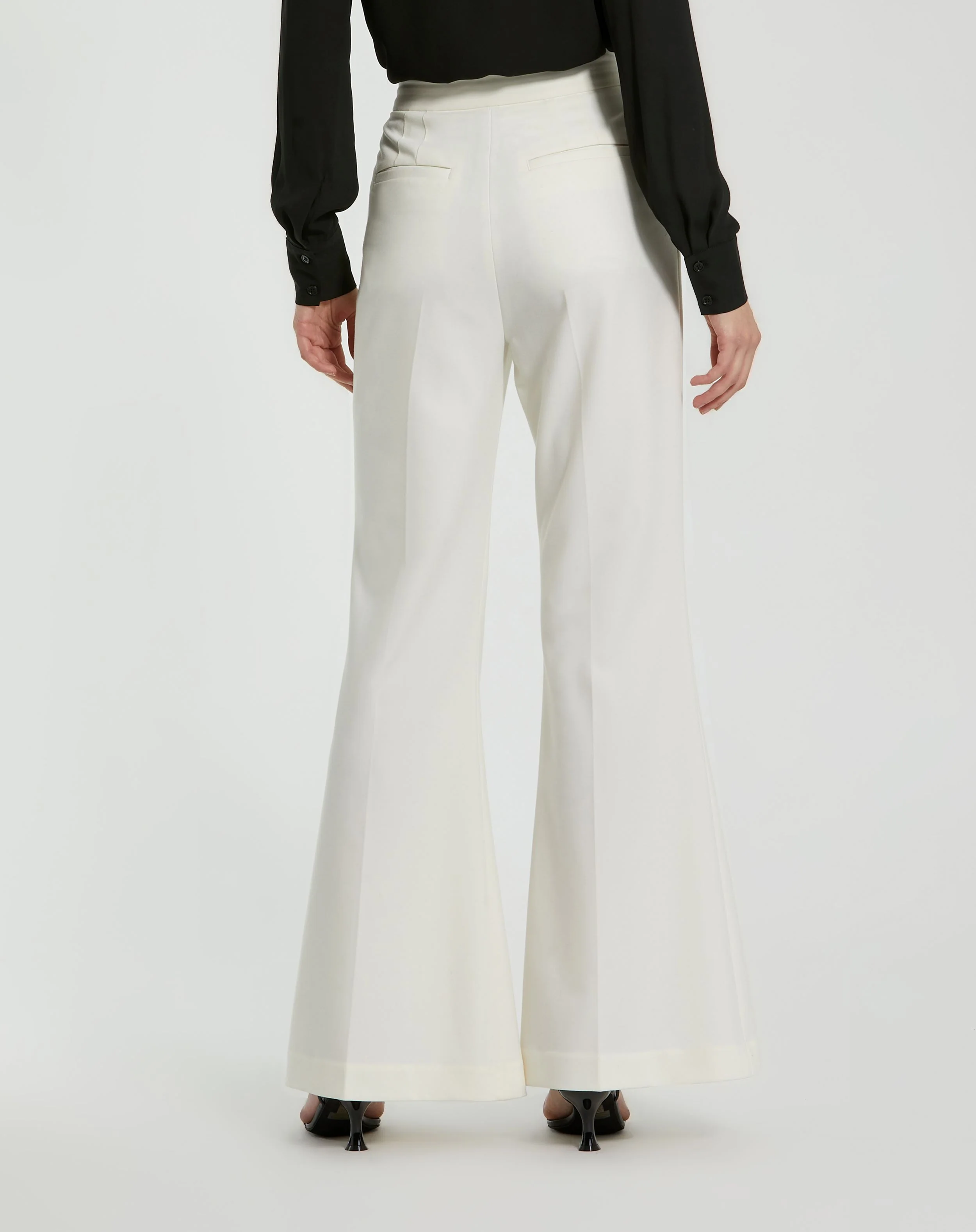 Ivory Classic Crepe Flared Trouser Pant - FINAL SALE