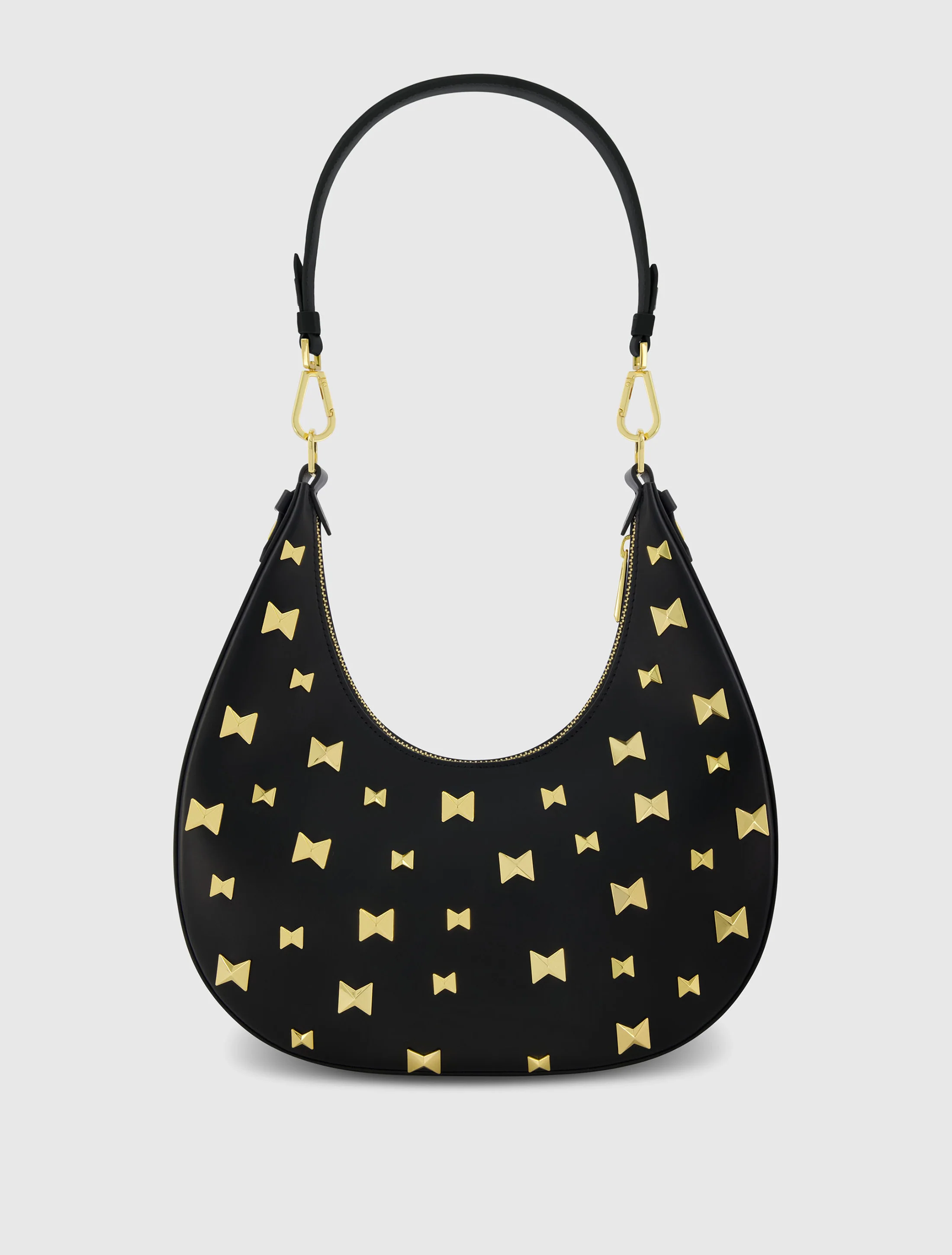 Leather Hobo Bag With Gold Hardware