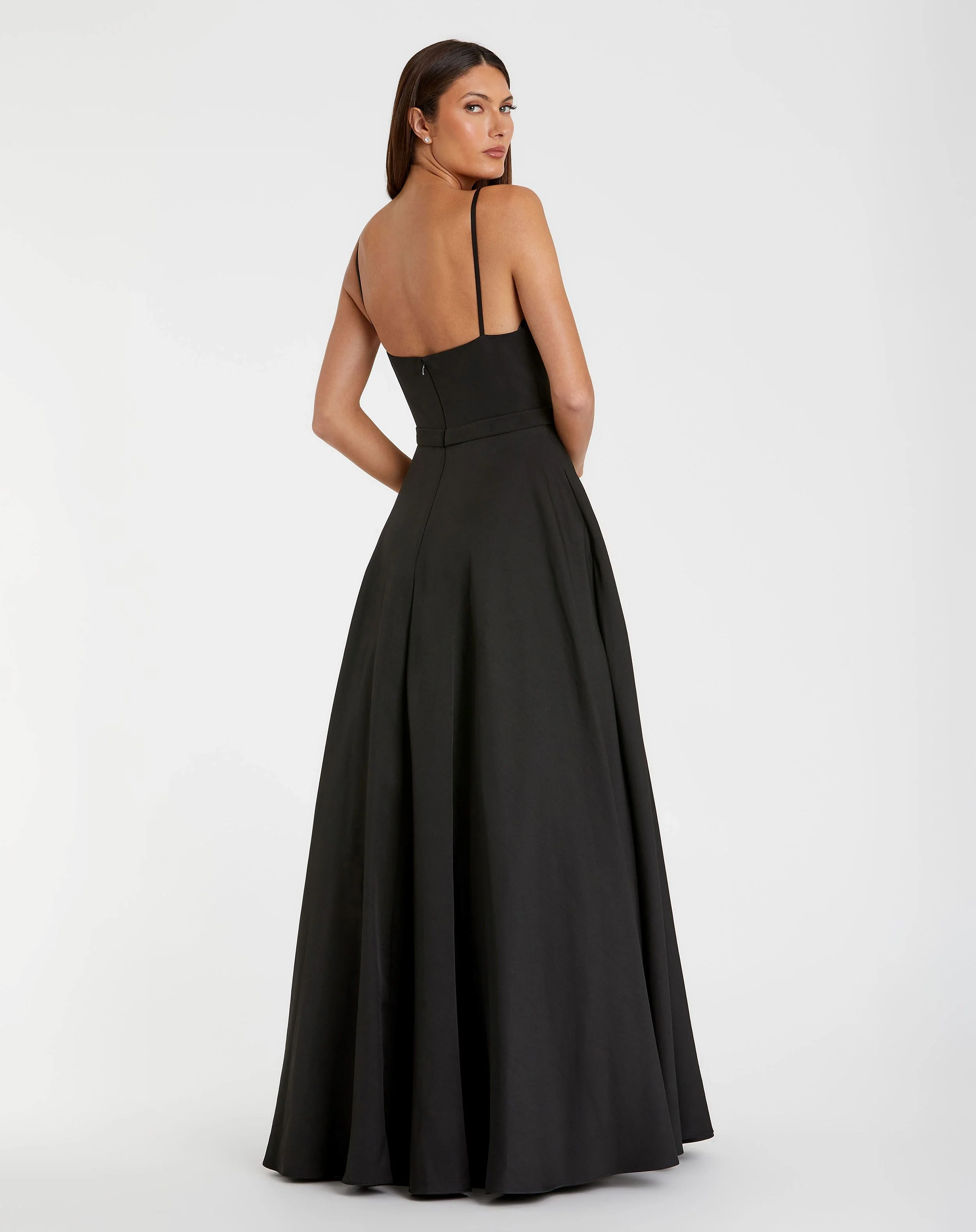 Black Classic A-Line V-Neck Ballgown