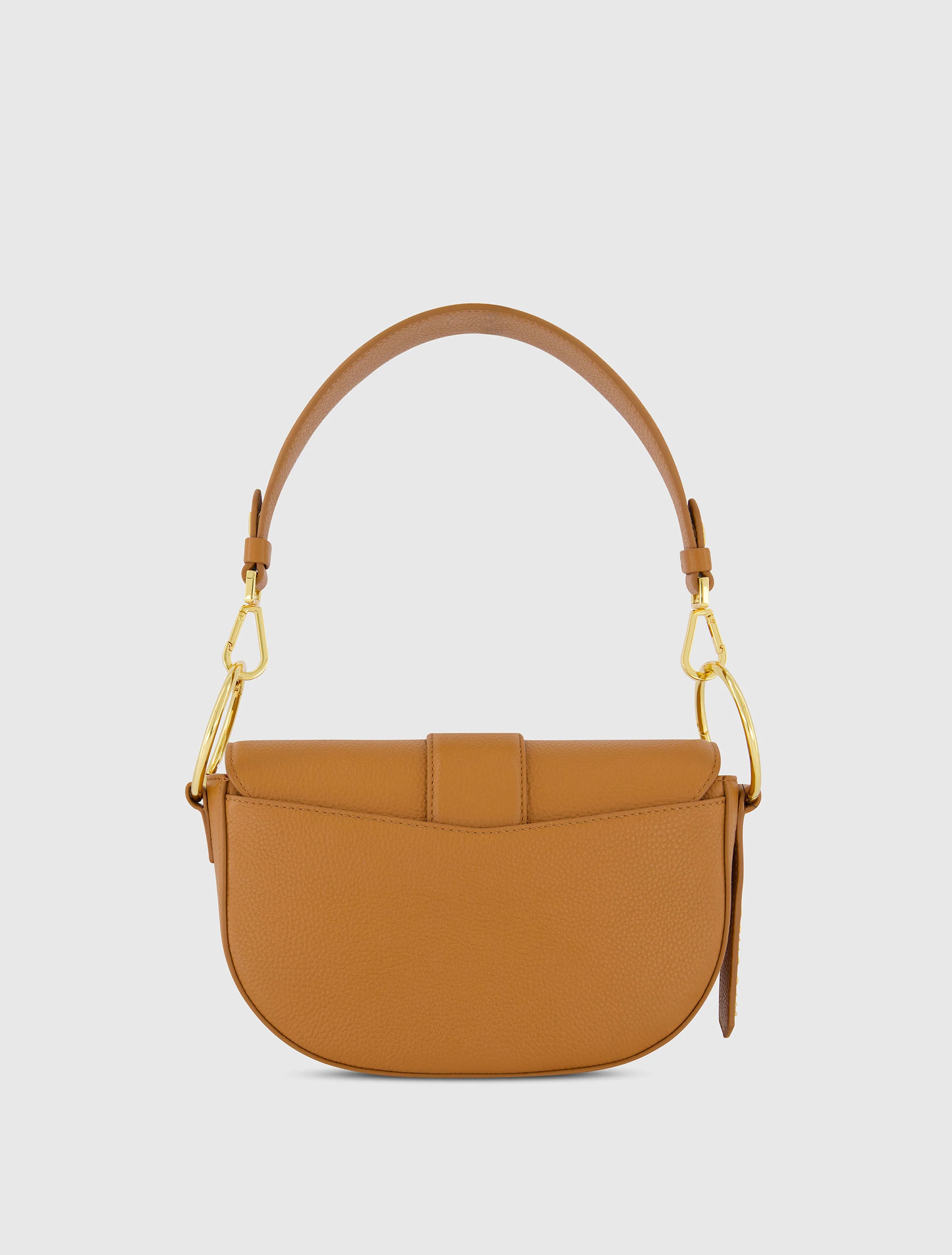 Grain Leather Saddle Bag With Gold Hardware - FINAL SALE