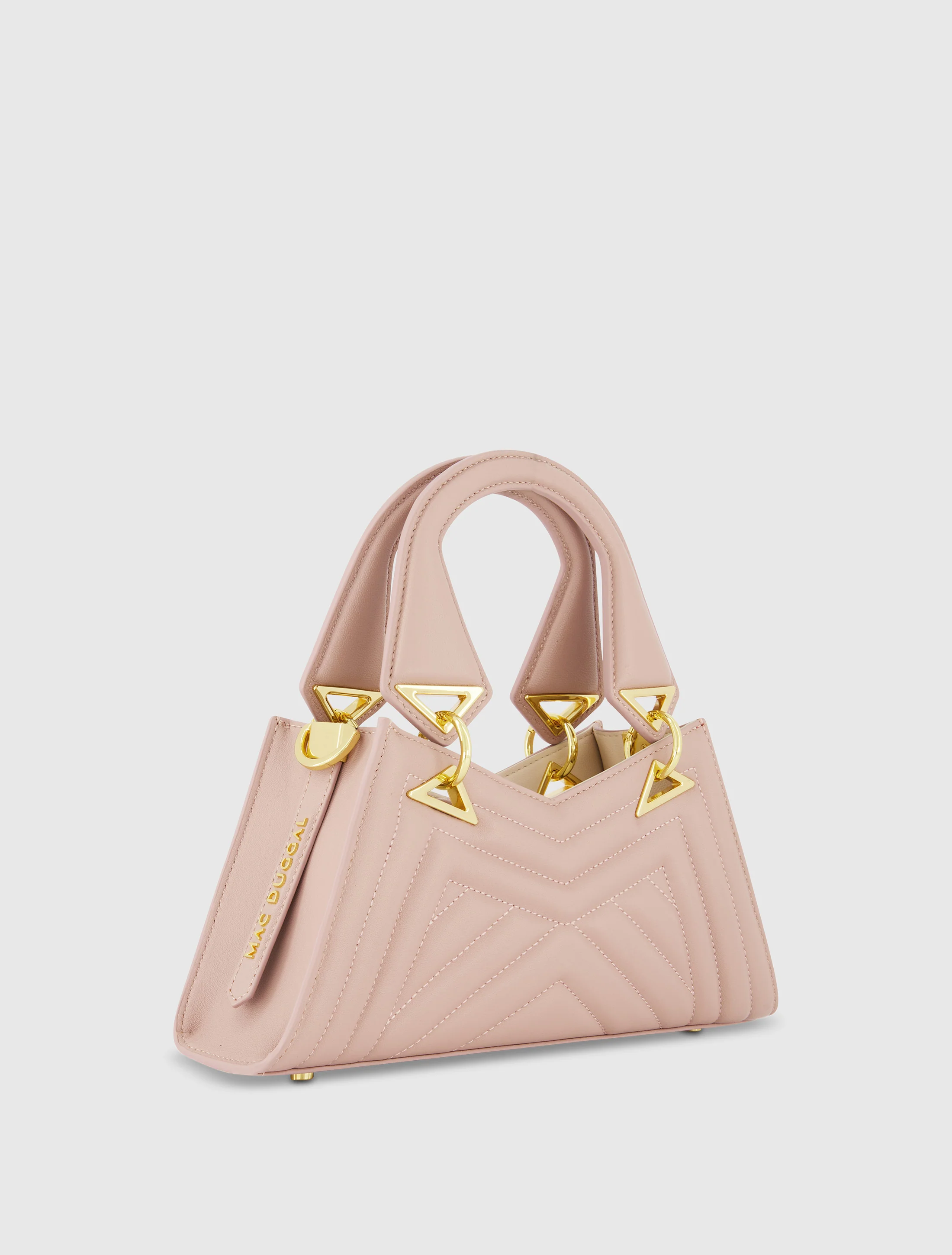 Angular Quilted Napa Leather Handbag