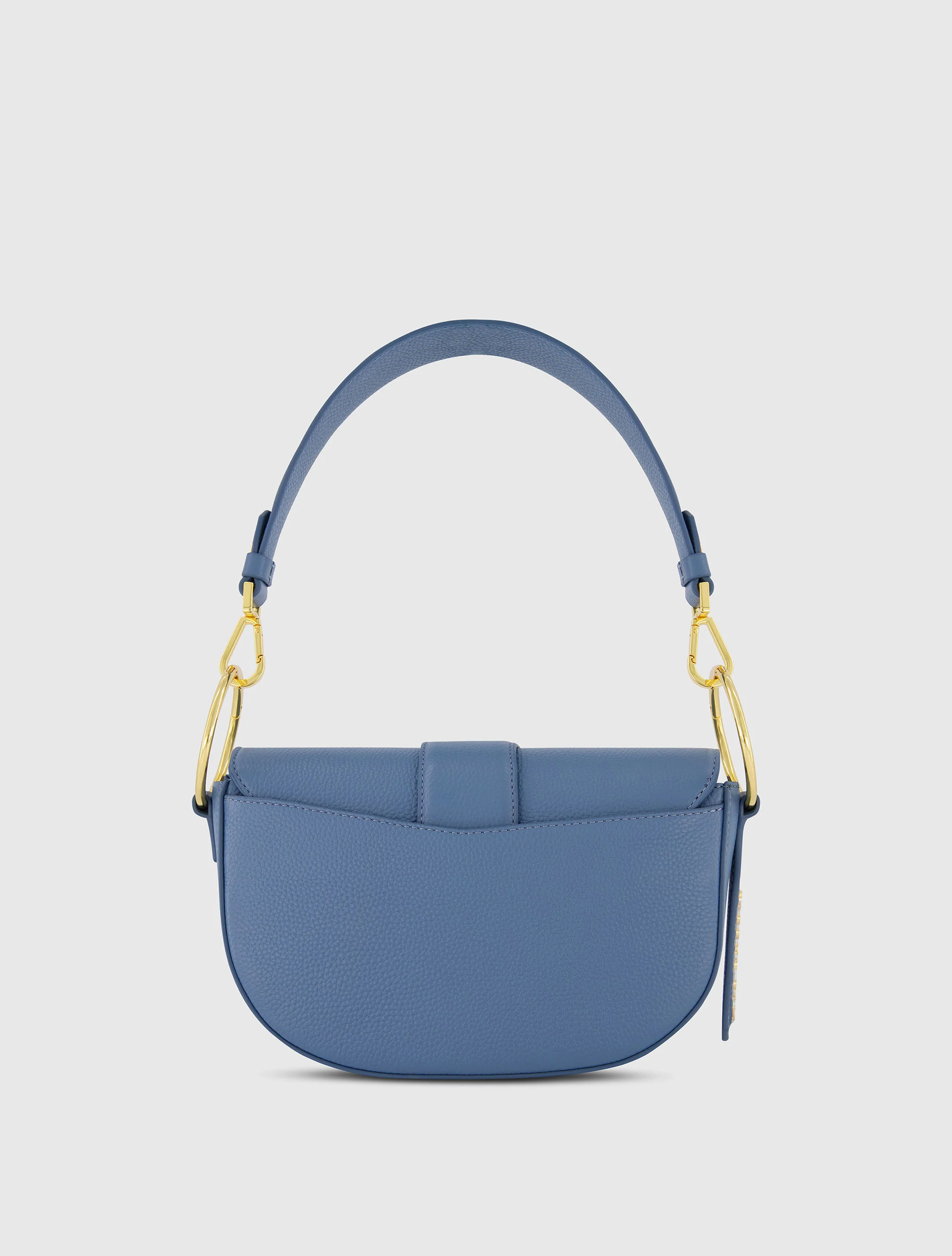 Grain Leather Saddle Bag With Gold Hardware - FINAL SALE