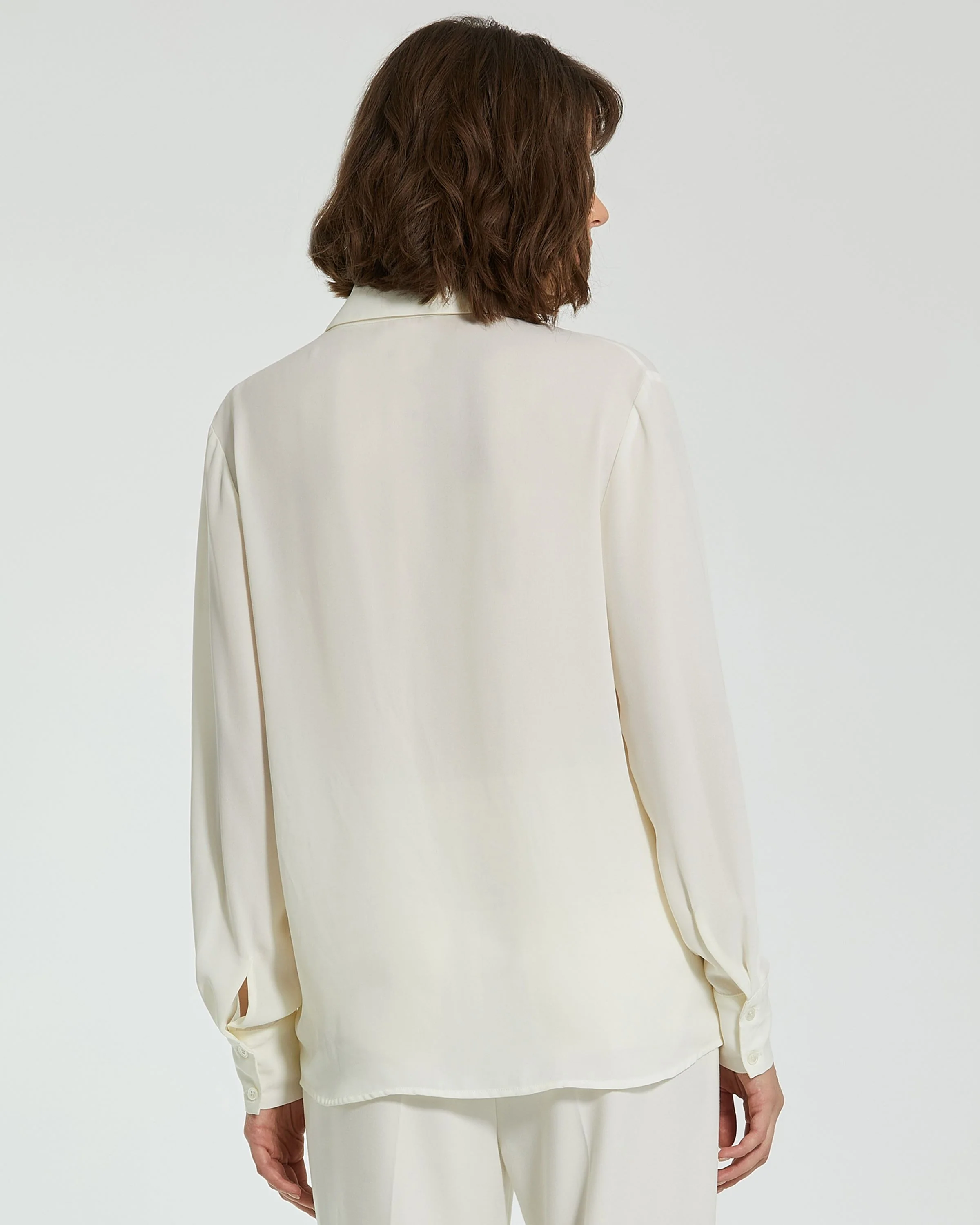 The Bentley Long Sleeve Button Up Georgette Blouse - FINAL SALE