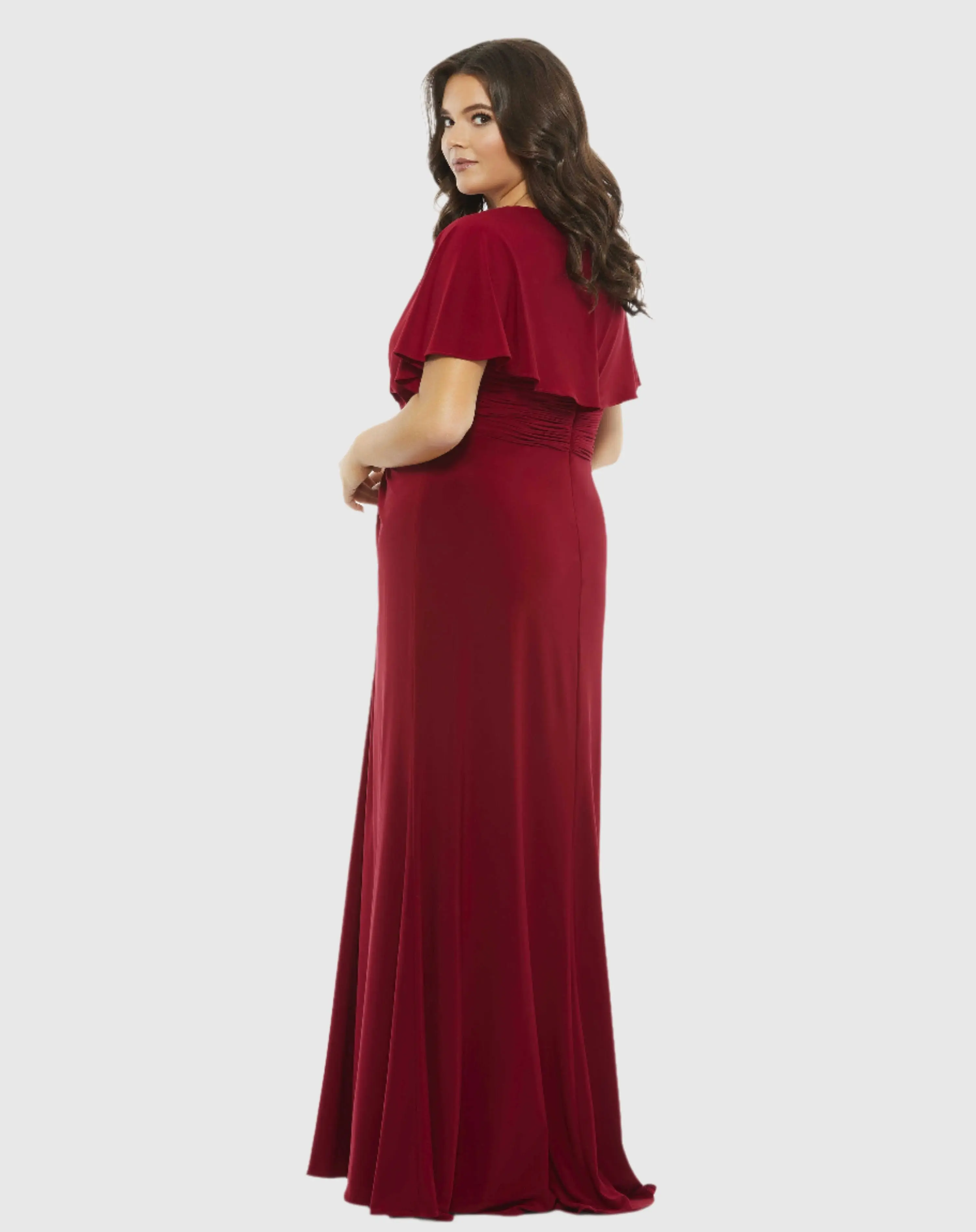 Twist Waist Jersey Gown (Plus)