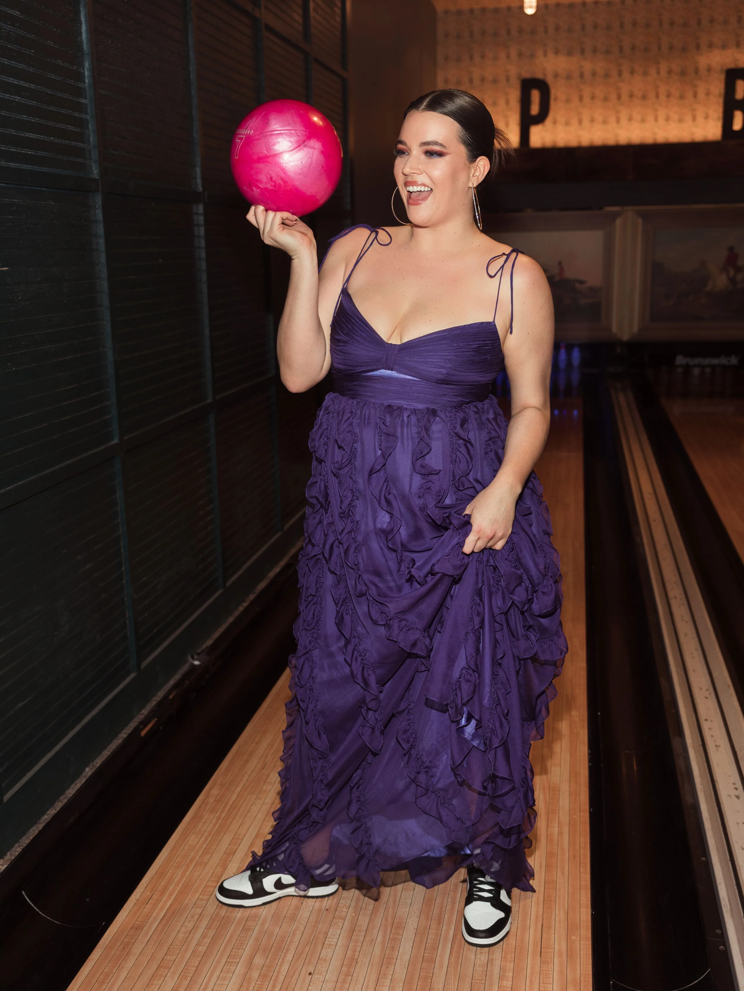 Purple Keyhole Detail Chiffon Sleeveless Gown