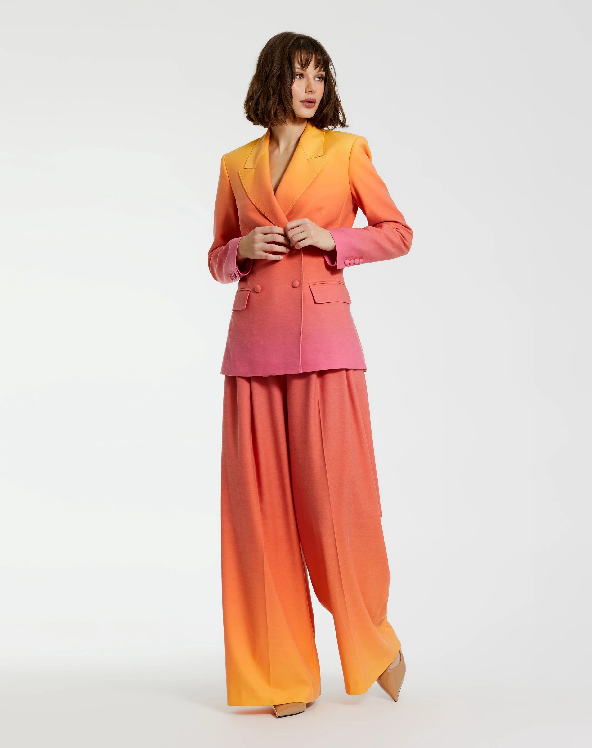Ombre Crepe Wide Leg Trouser Pant - FINAL SALE