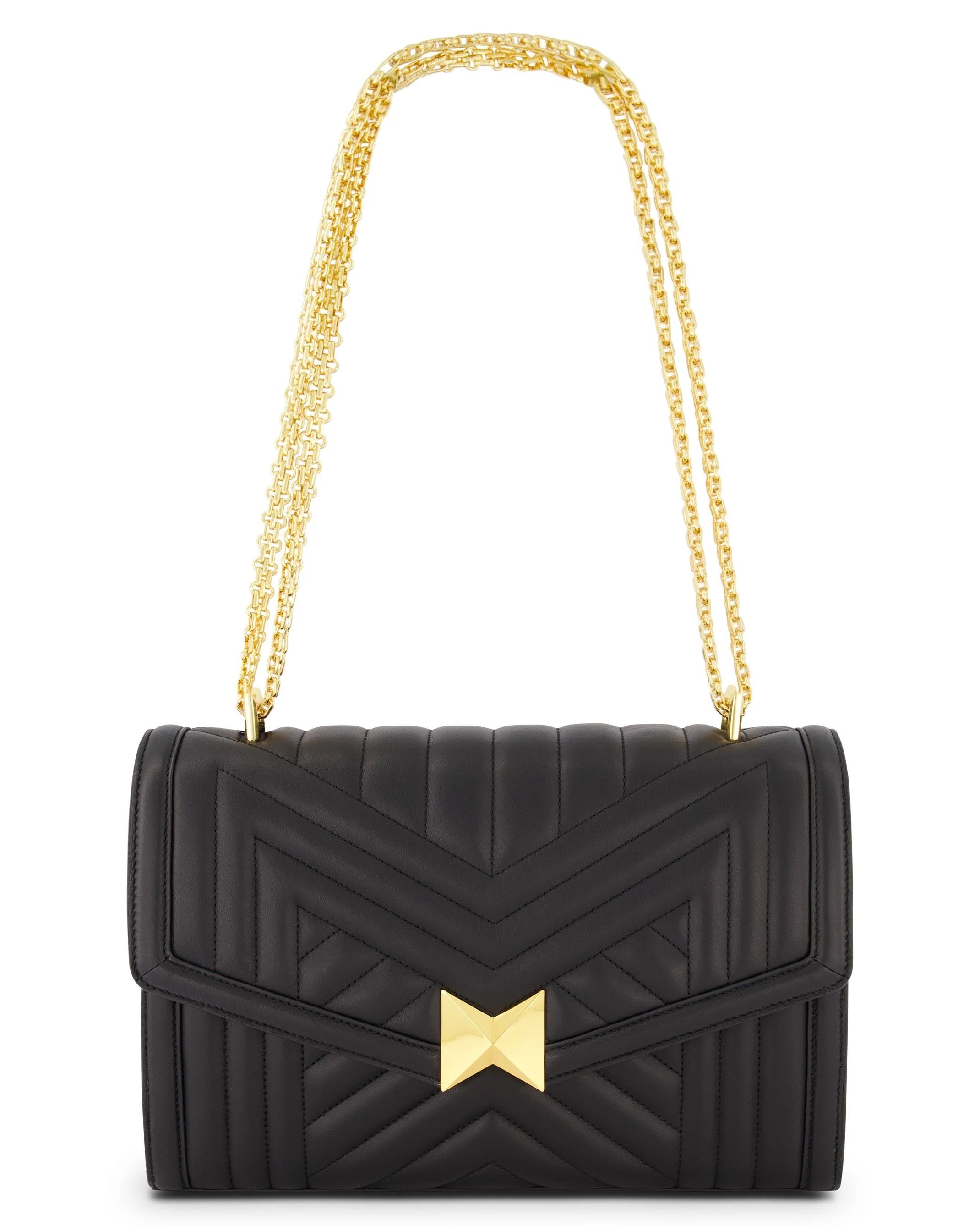 Quilted Napa Leather Handbag With Gold Hardware