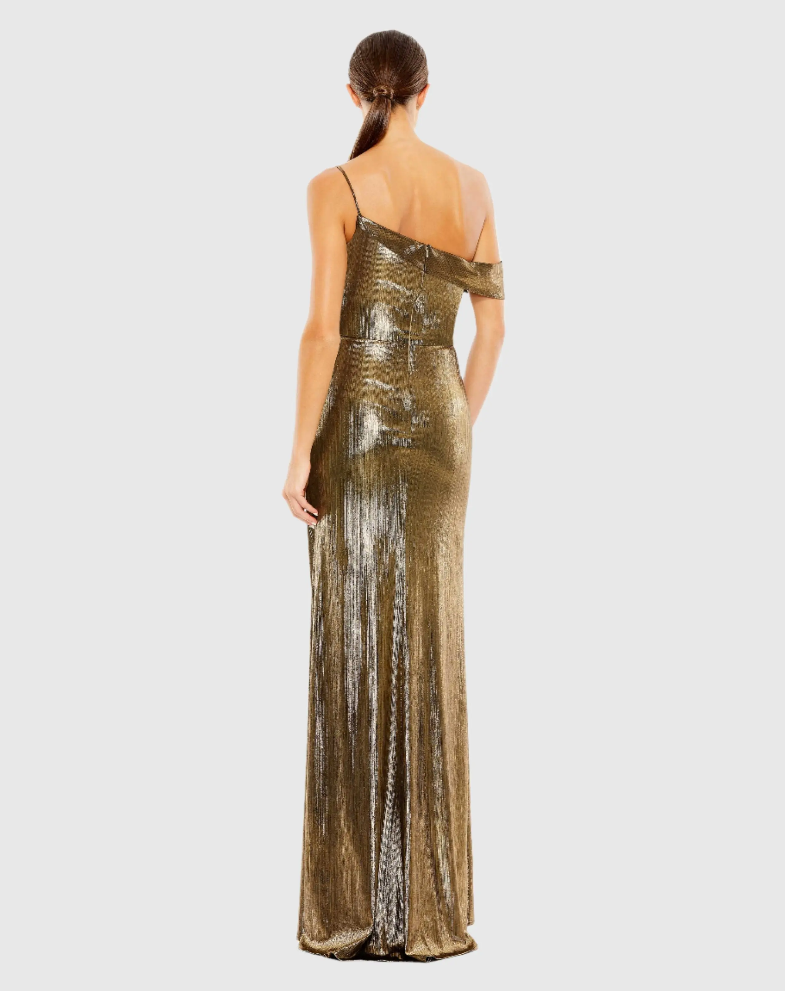 Metallic Off The Shoulder Gown