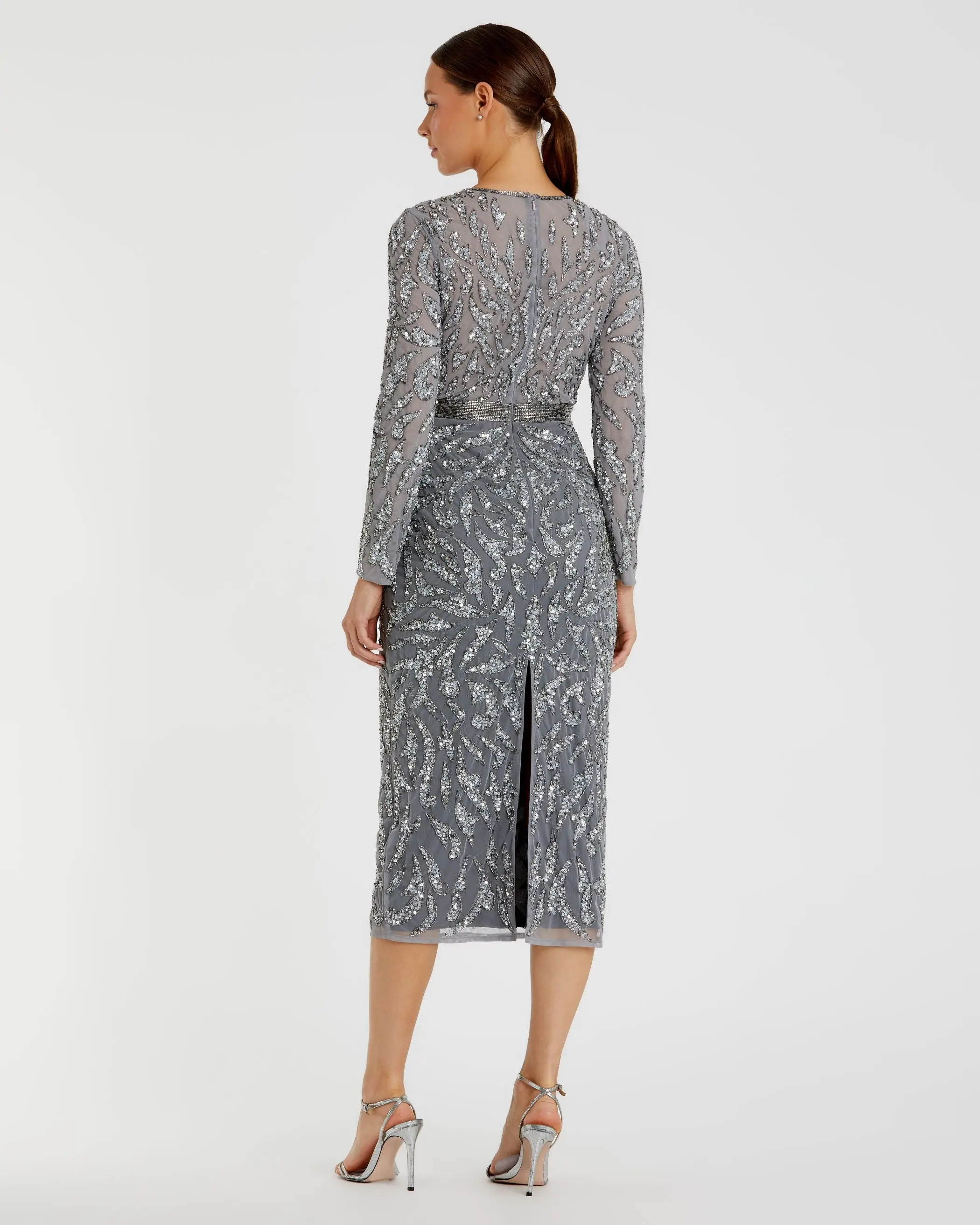 Embellished Illusion Sheath Dress