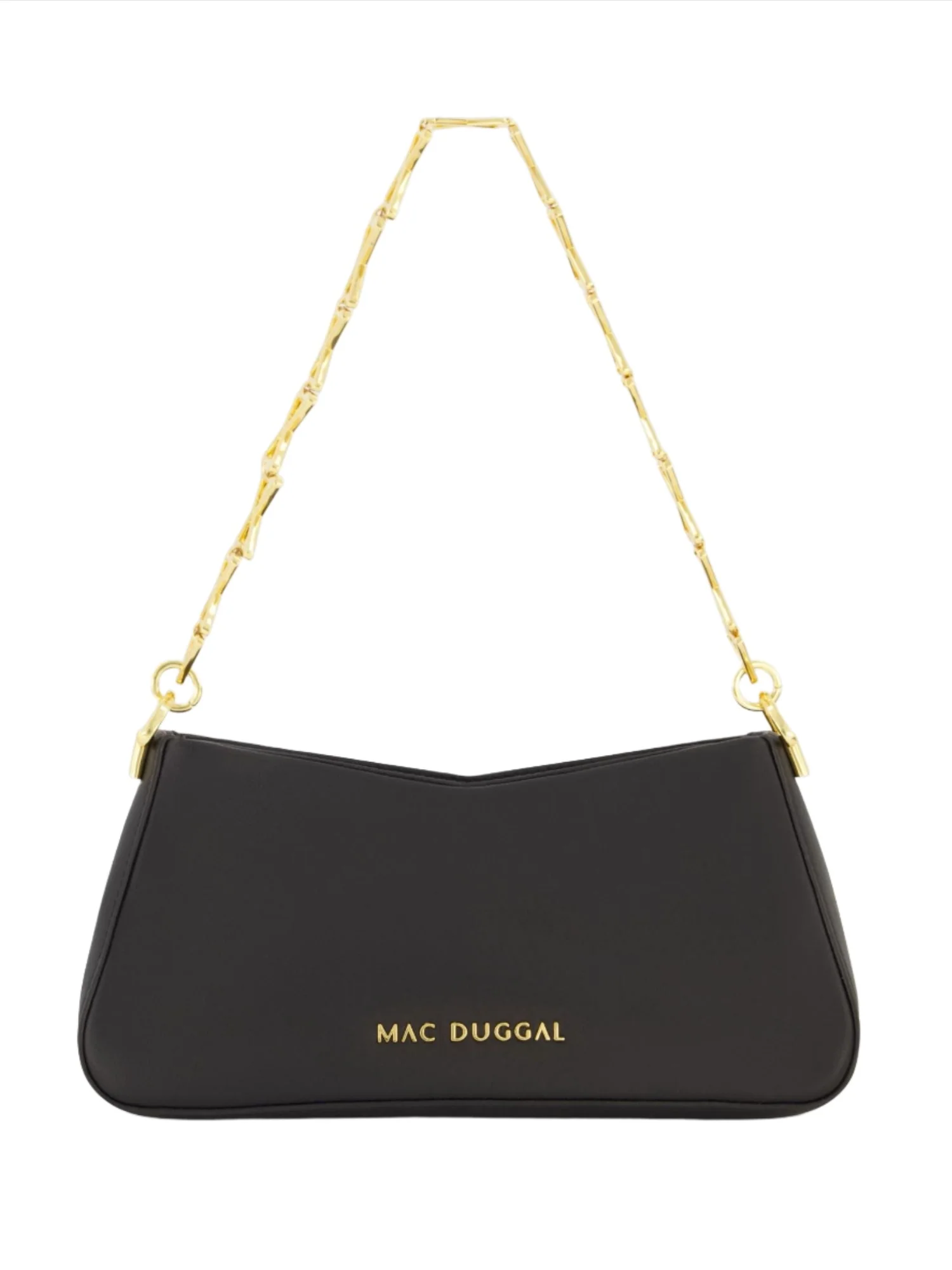Gold Strap Small Black Nappa Leather Shoulder Bag - FINAL SALE