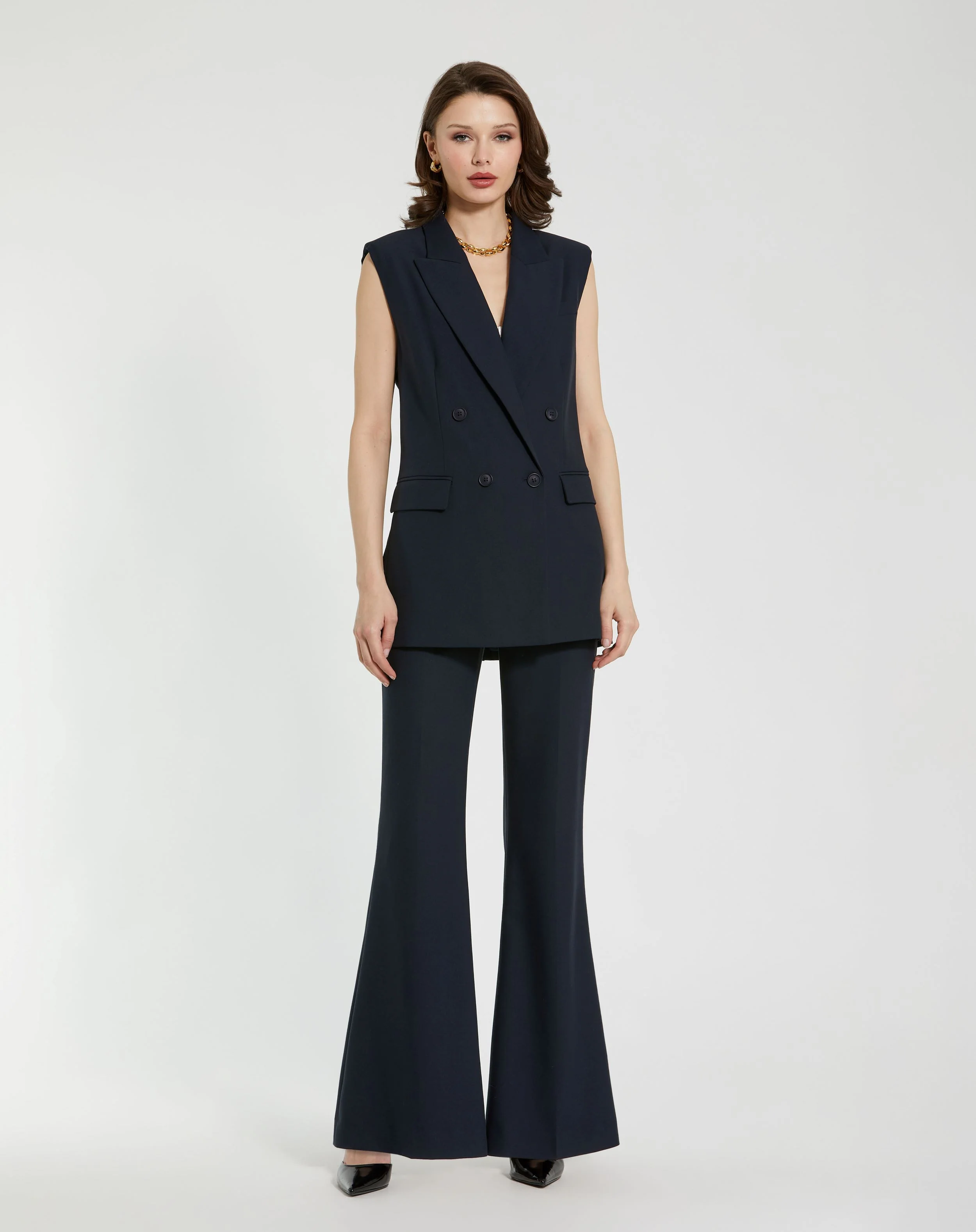 Tailored Crepe Sleeveless Blazer Vest - FINAL SALE