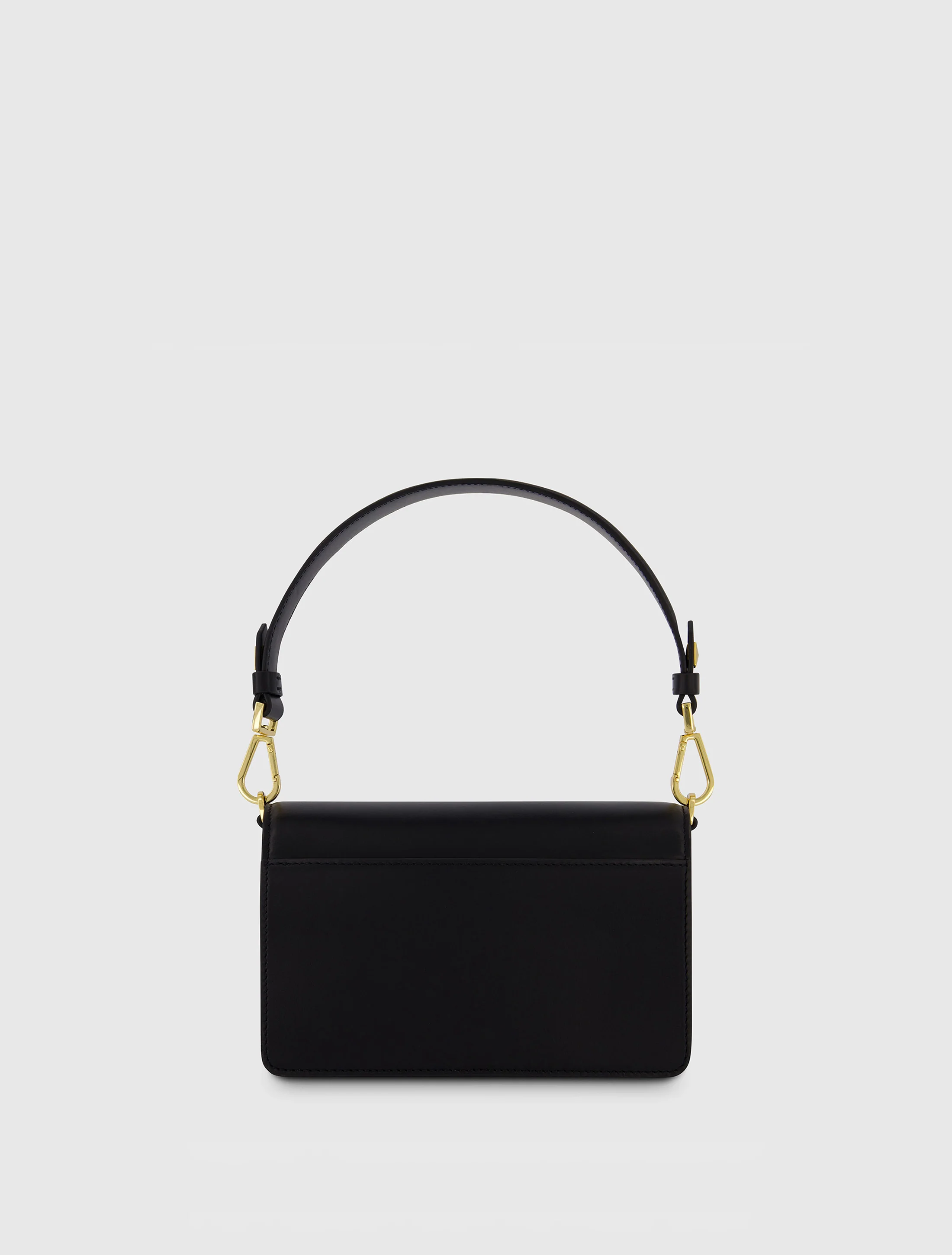 Classic Leather Shoulder Bag With Gold Hardware