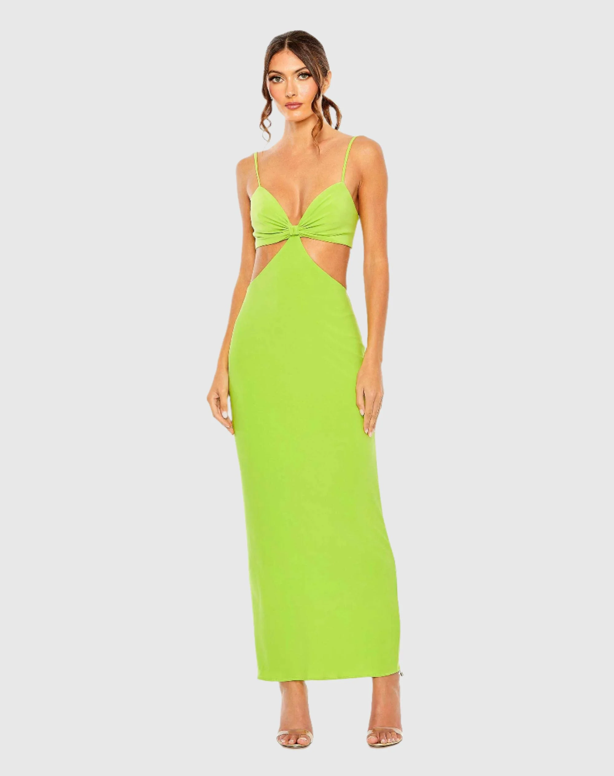 Green Cutout Jersey Midi Dress
