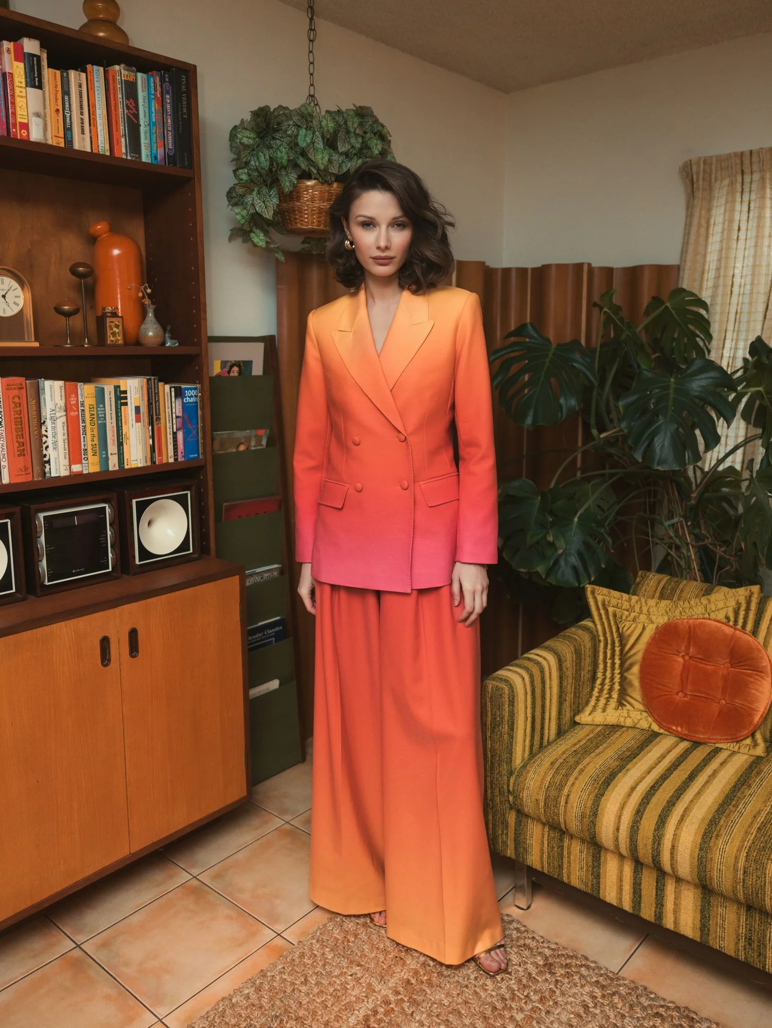 Ombre Crepe Wide Leg Trouser Pant - FINAL SALE