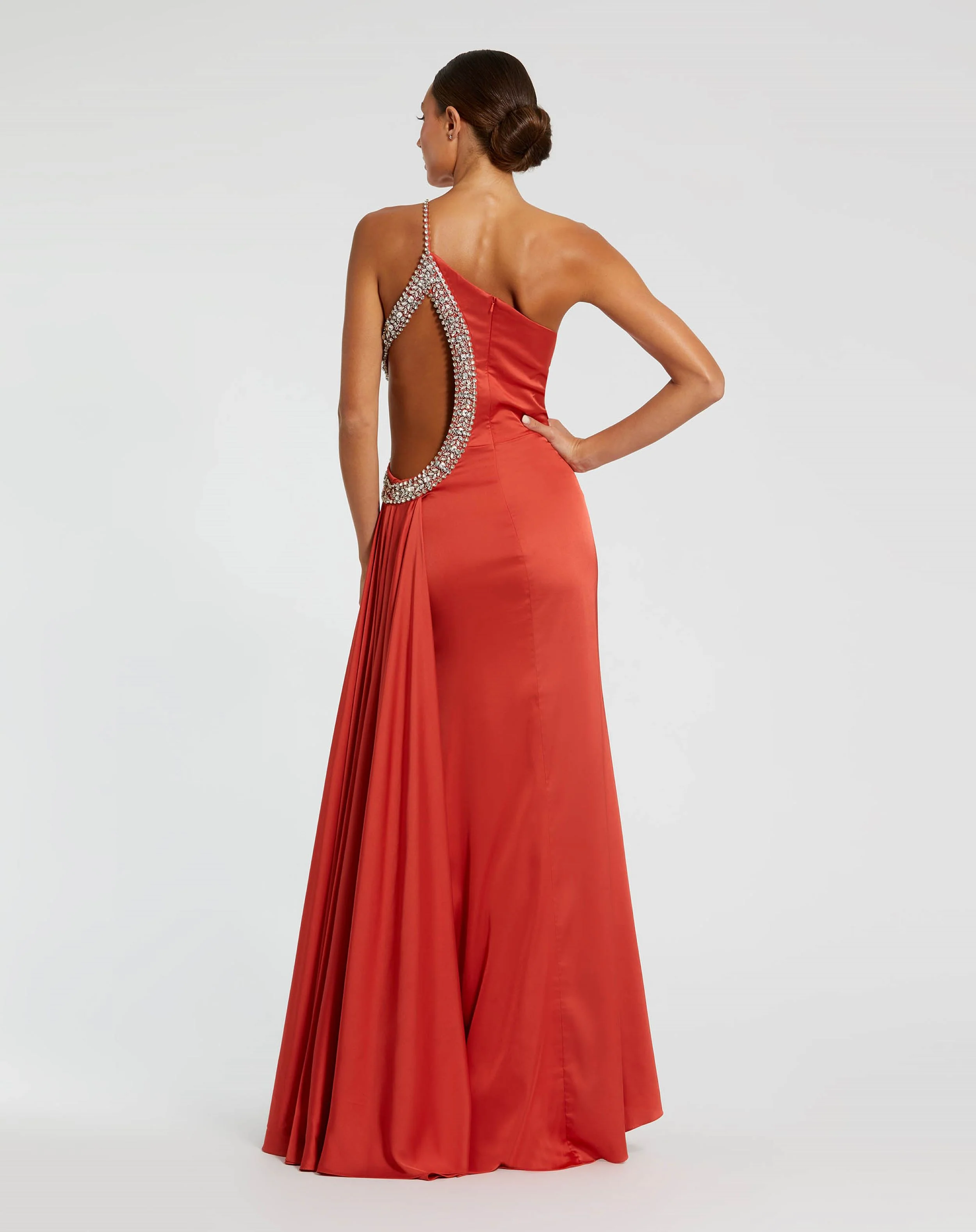 Jewel Embellished Side Cut Out Gown